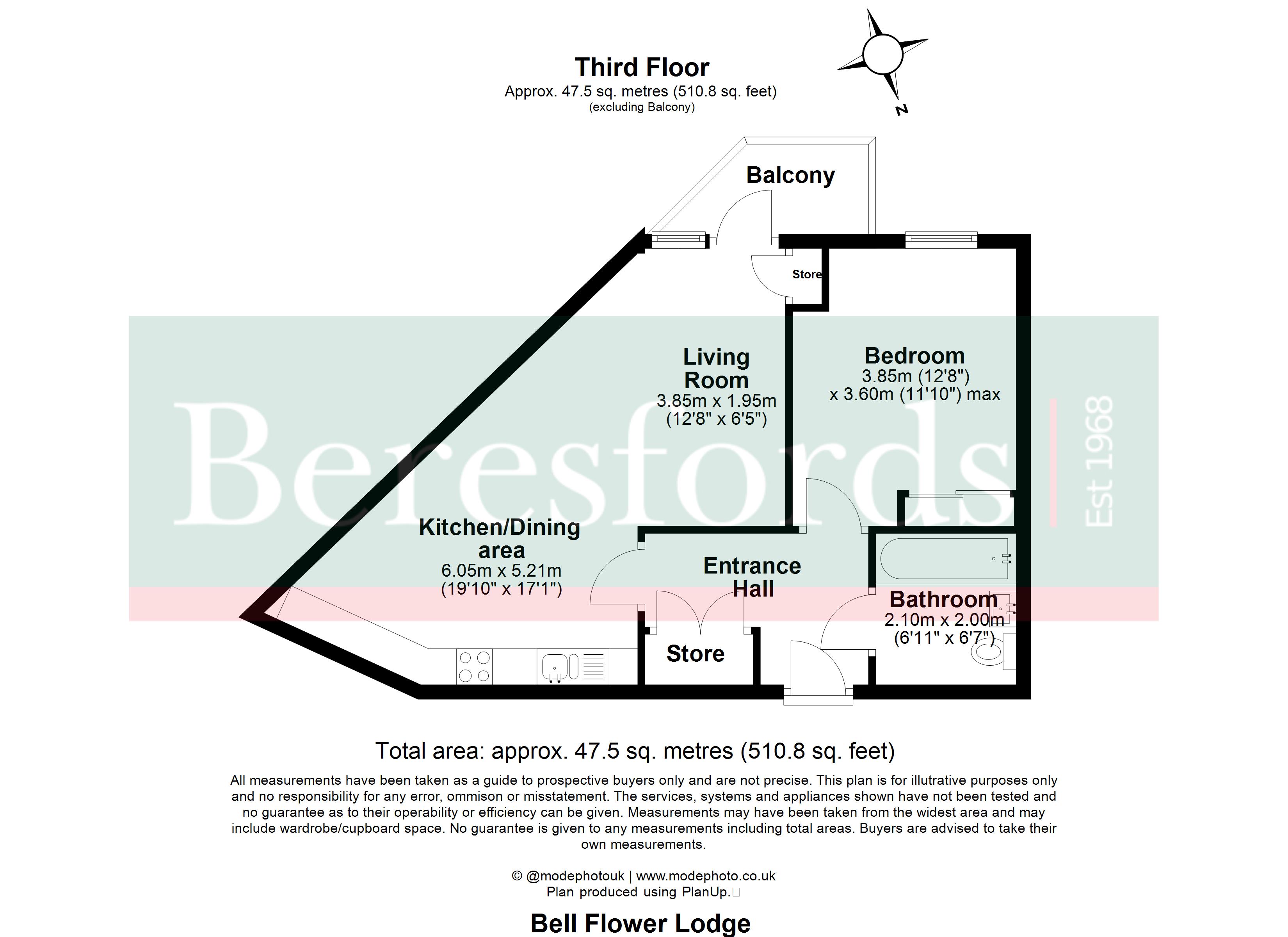 Flat 67,, Bell Flower Lodge, Romford floorplan
