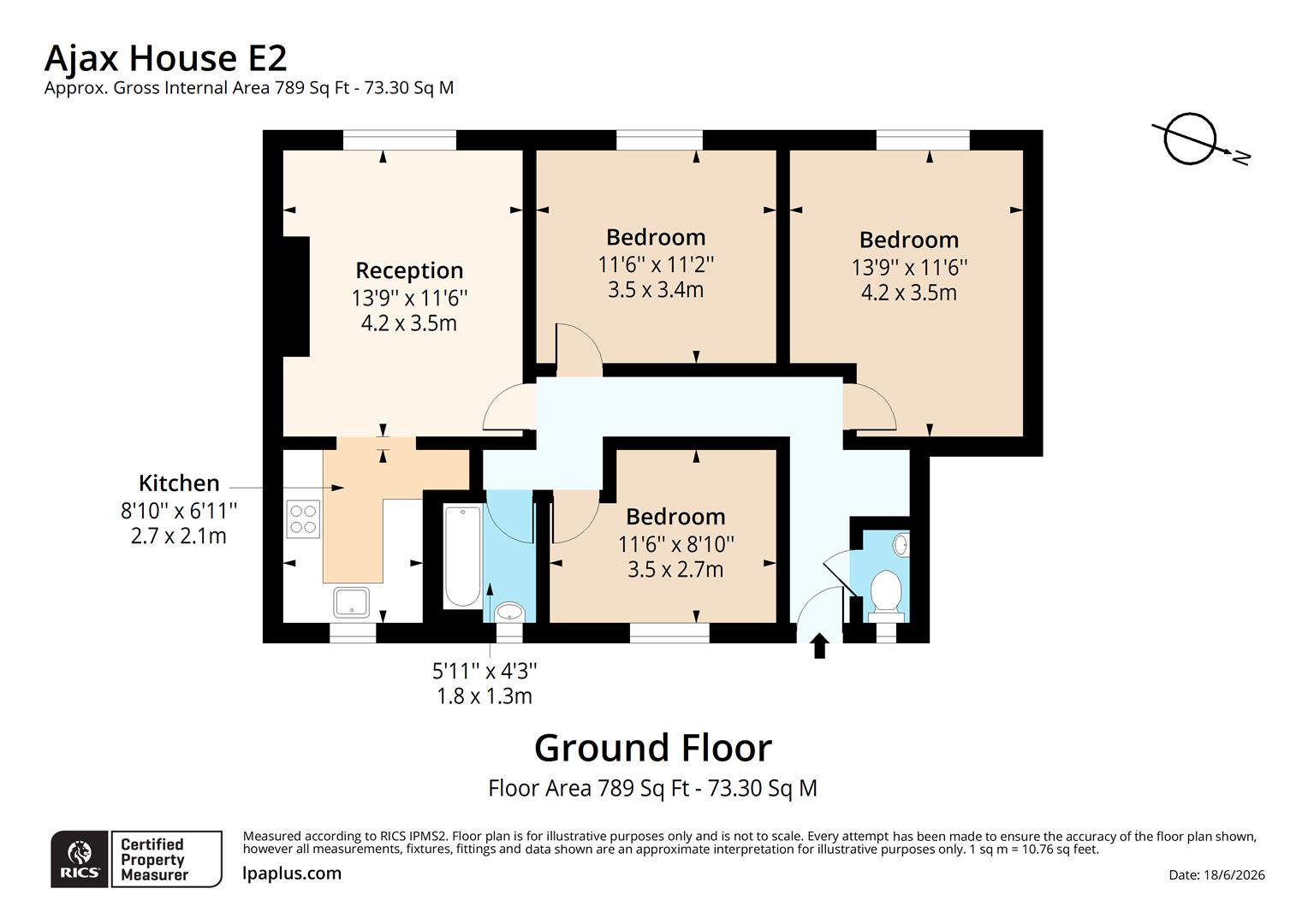 Flat 7, Ajax House, Old Bethnal Green Road, London floorplan