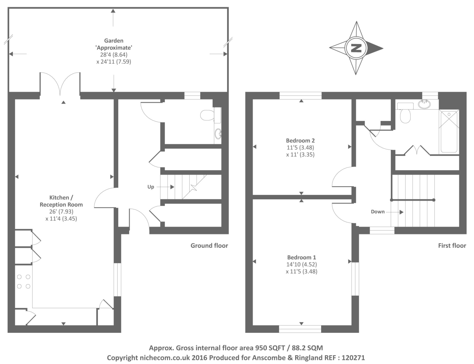 2 Bedrooms Terraced house to rent in Barnet EN5,