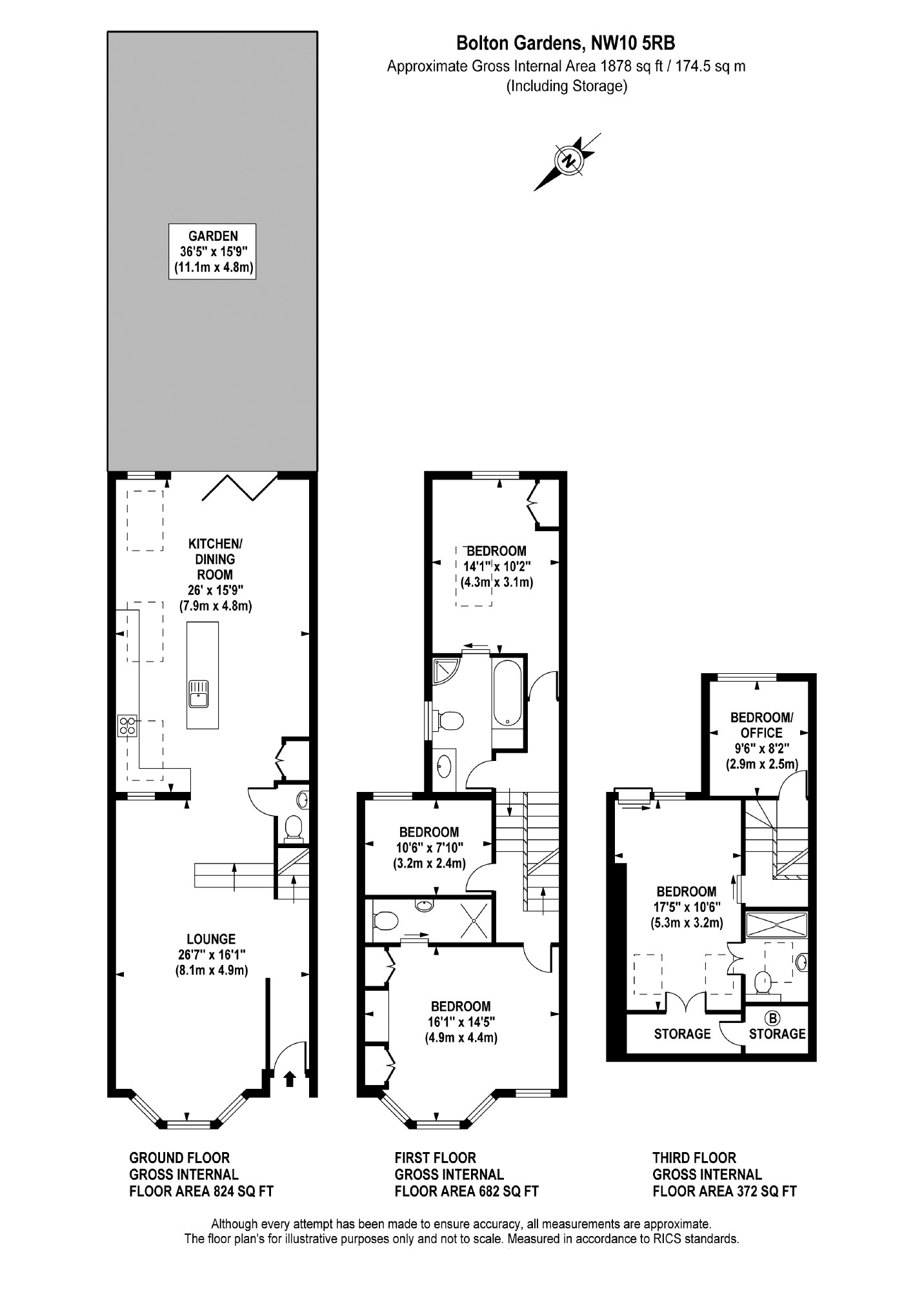 5 Bedrooms  to rent in Bolton Gardens, Kensal Rise, London NW10