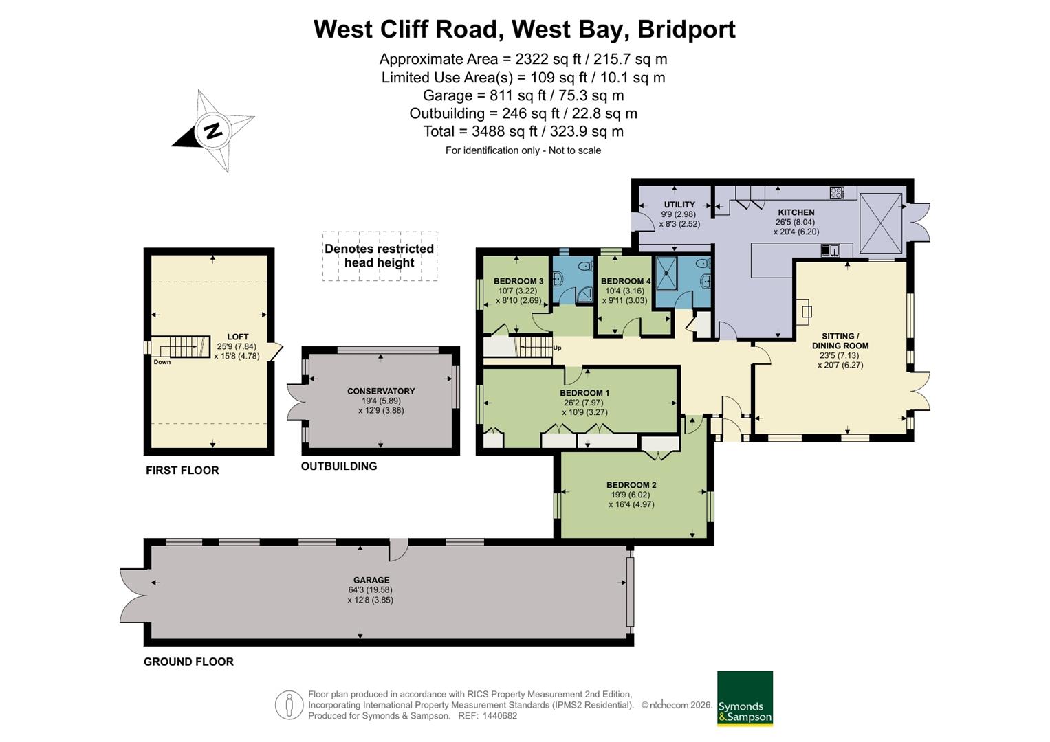 Asante, West Cliff Road, Bridport floorplan