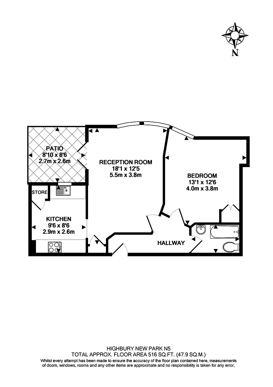 Highbury New Park, London N5, 1 bedroom flat for sale 54992648