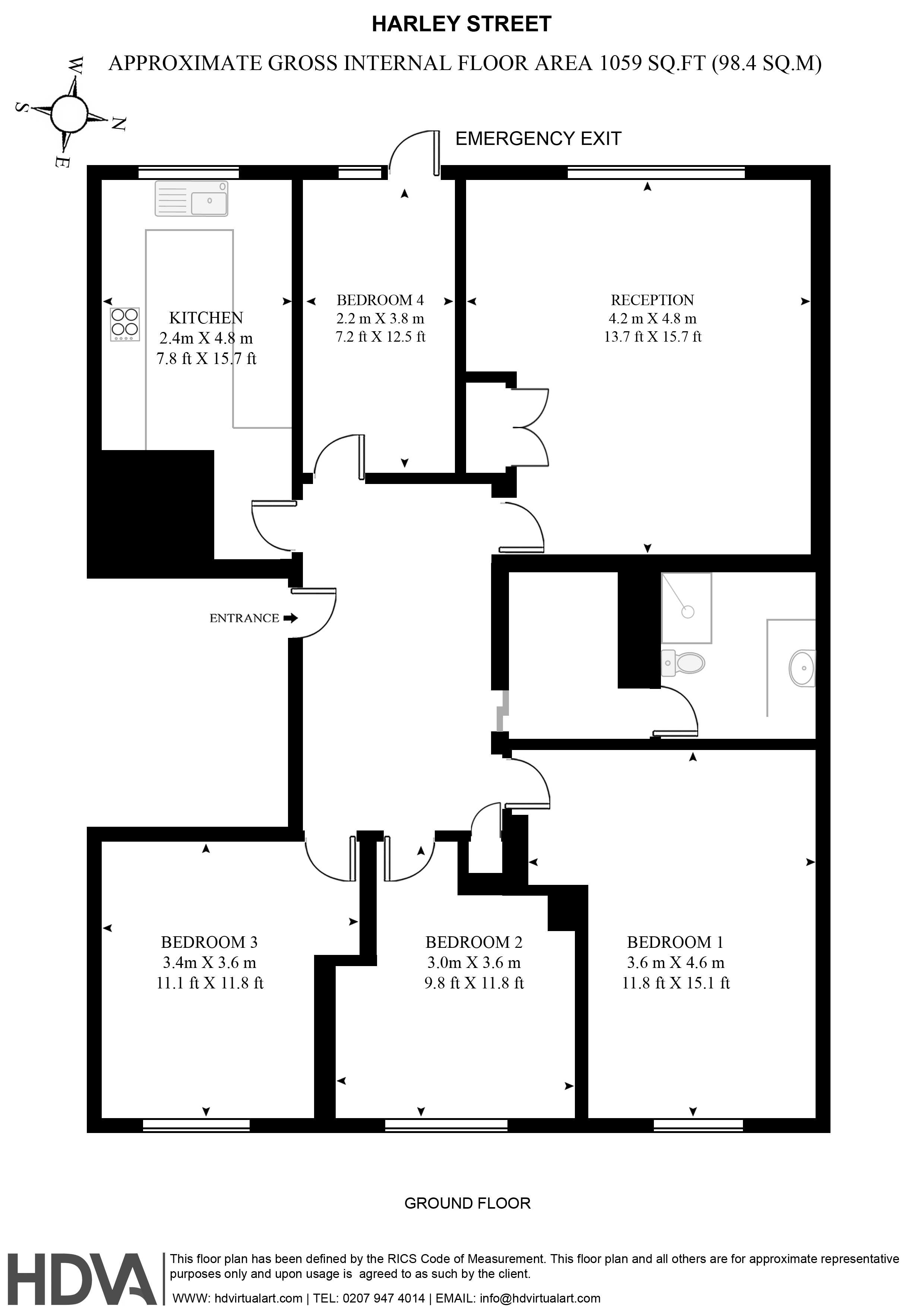 Flat 2, 103-105, Harley Street, Westminster floorplan