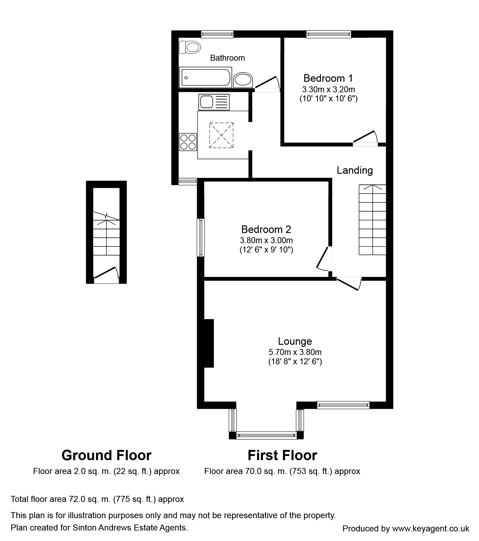 2 Bedrooms Flat for sale in Lammas Park Road, London W5