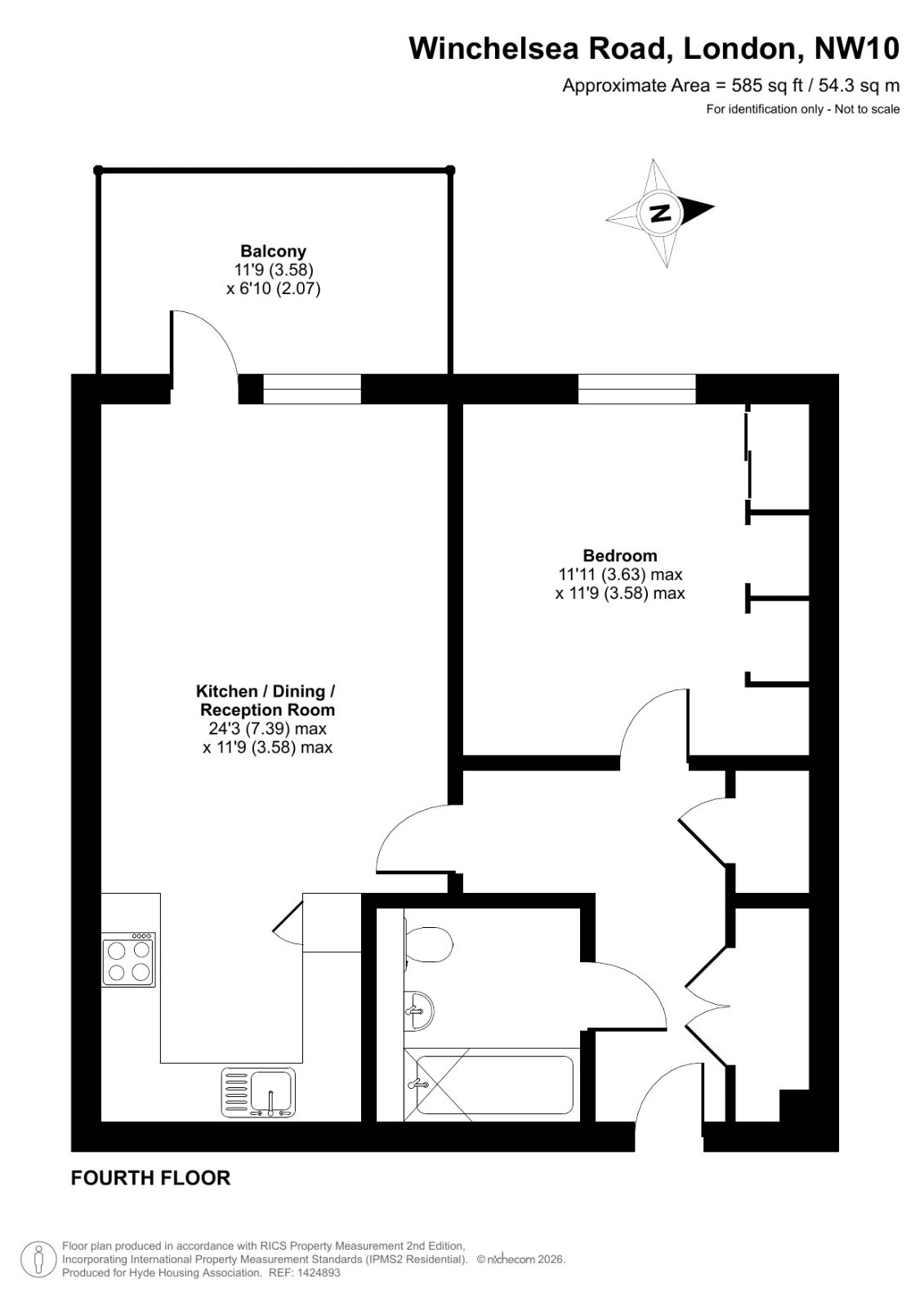 Flat 25, Herati House, 84, Winchelsea Road, London floorplan
