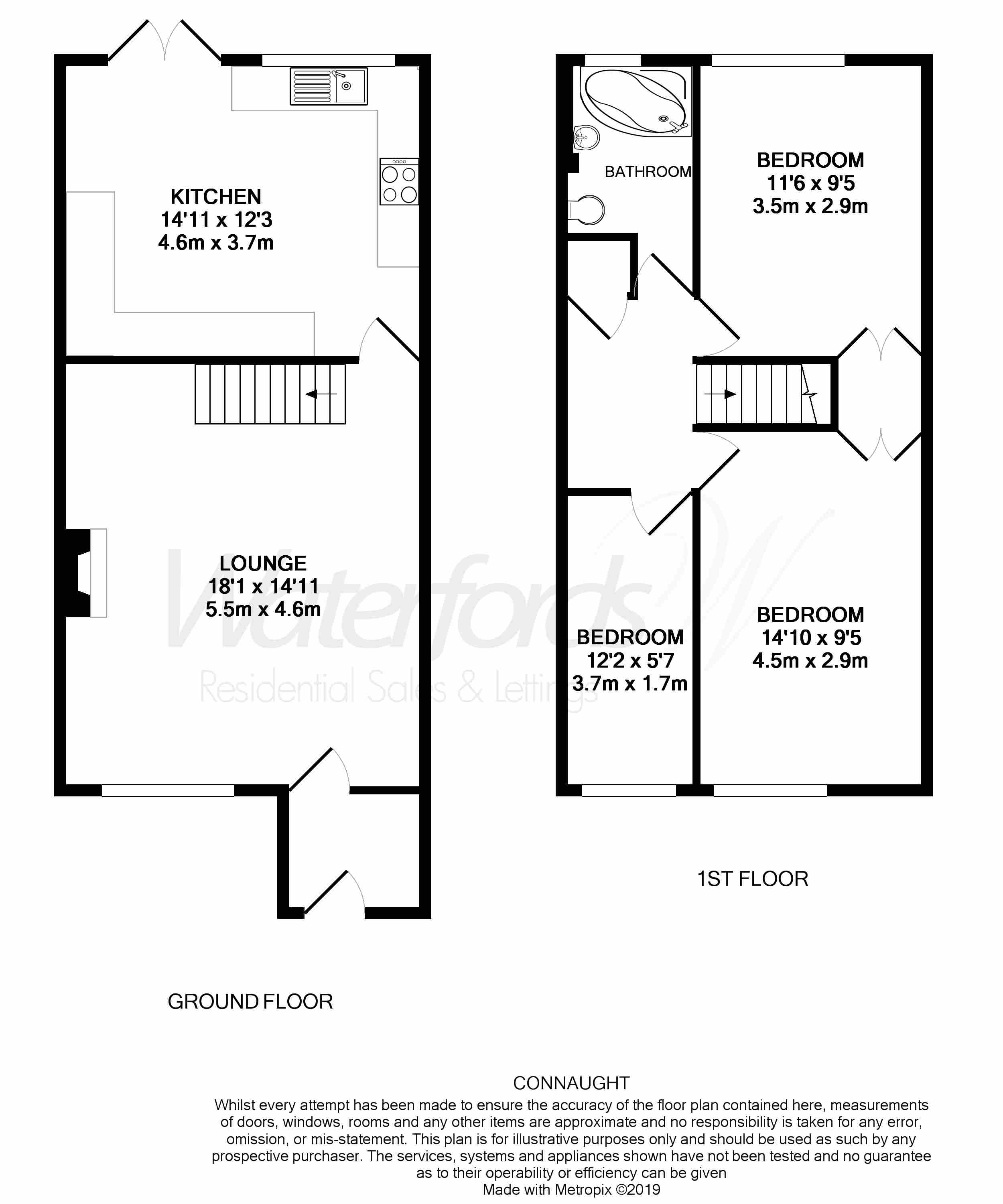 3 Bedrooms Terraced house for sale in Connaught Close, Yateley, Hampshire GU46