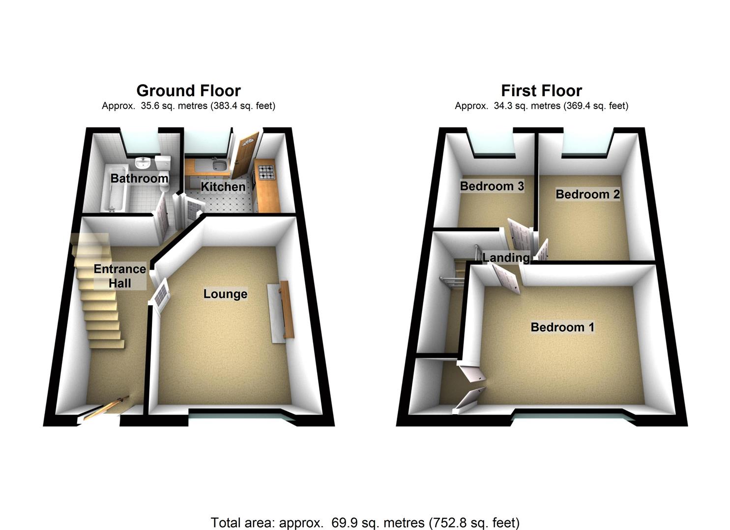 3 Bedrooms Terraced house to rent in Briar Close, Luton LU2