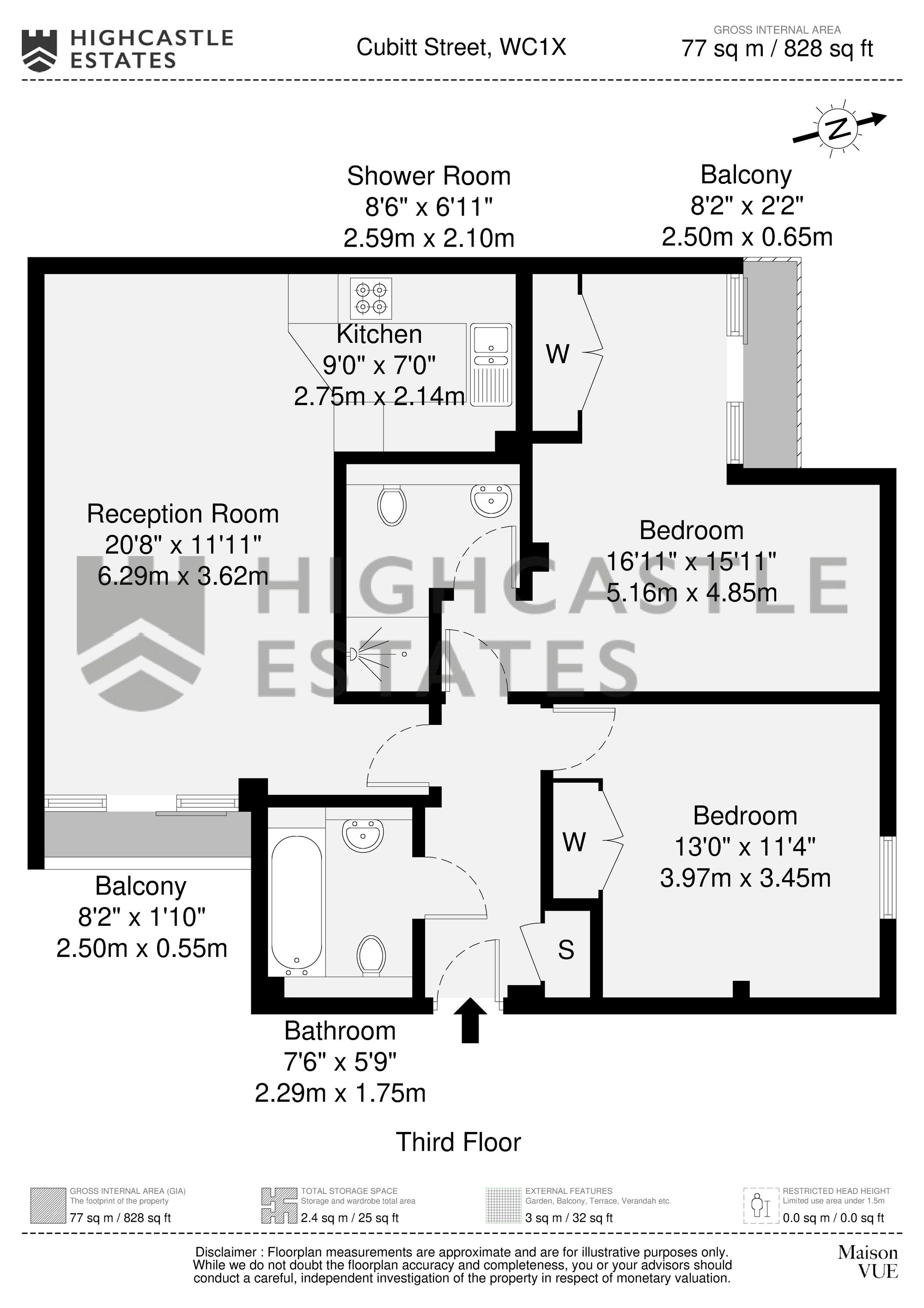 Flat 6, 2 Cubitt Street, London floorplan