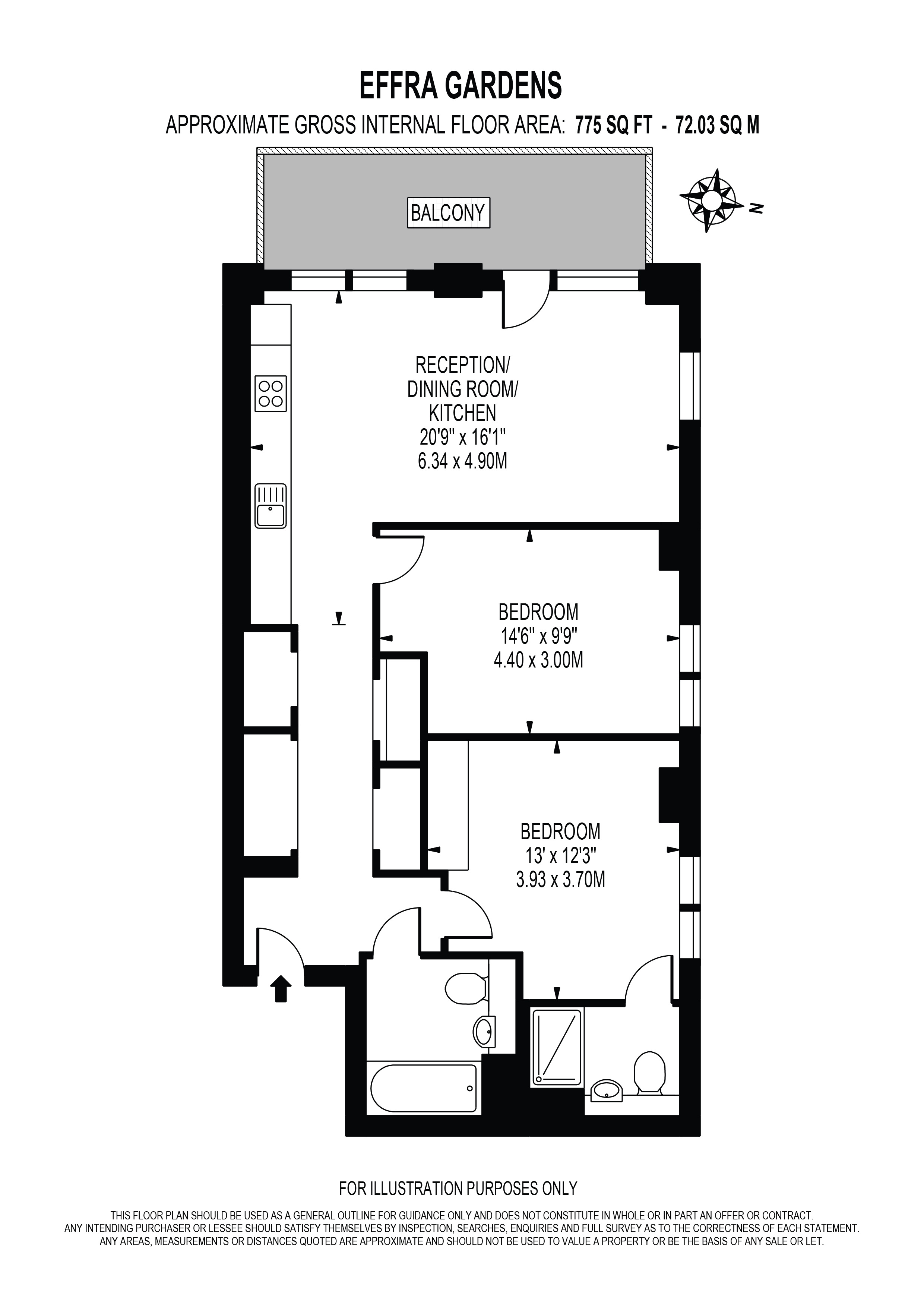 Flat 53 Effra Gardens, 1 Heartwell Avenue, London floorplan