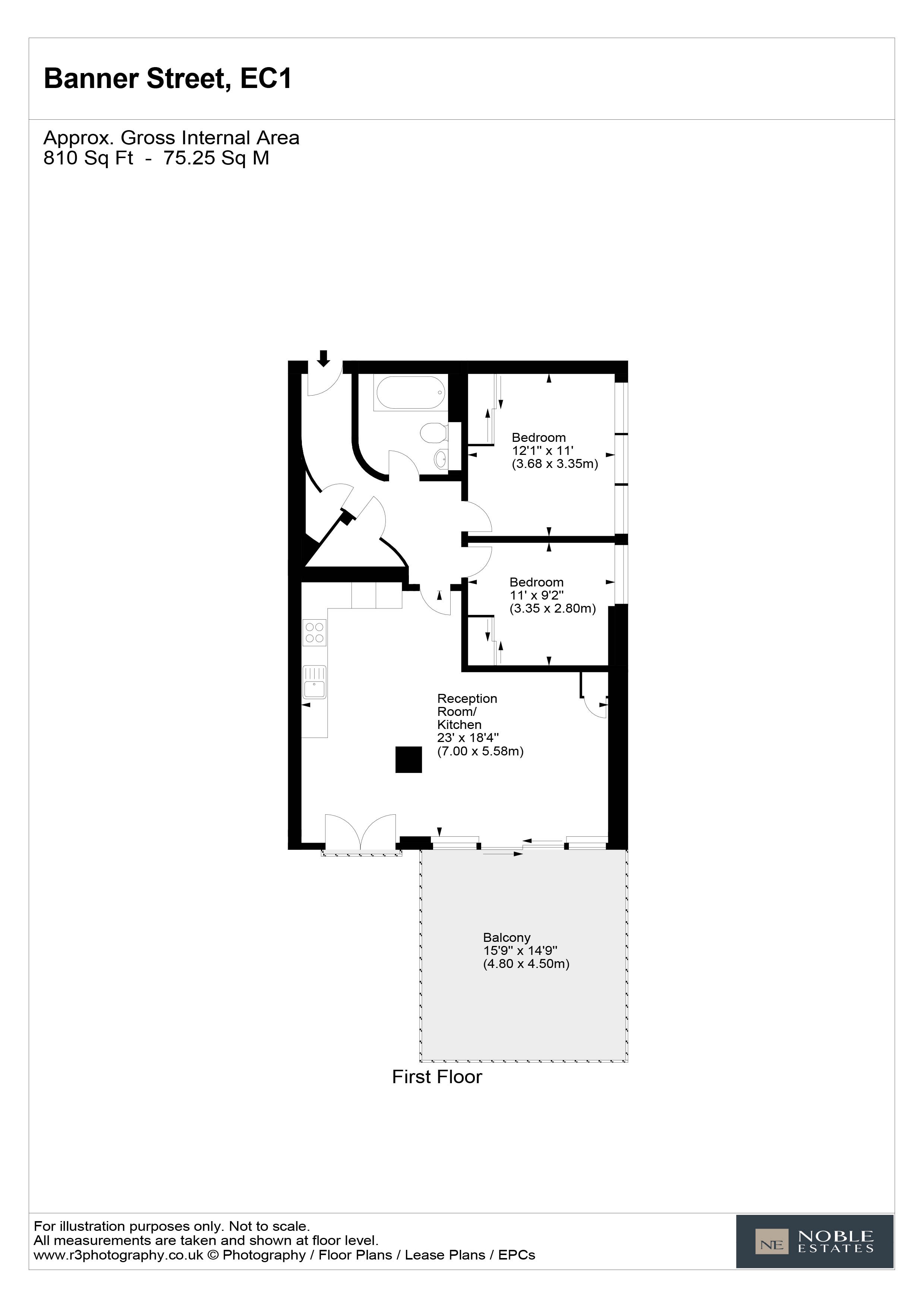 Flat 3 Britannia Lofts 16-26, Banner Street, London floorplan