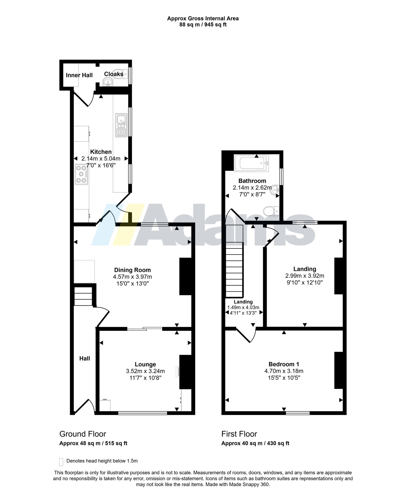 20, Chester Street, Widnes floorplan