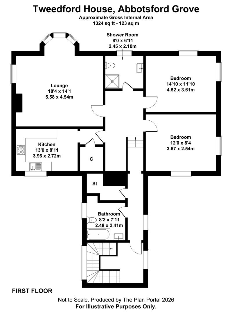 Tweedford House, Abbotsford Grove, Kelso floorplan
