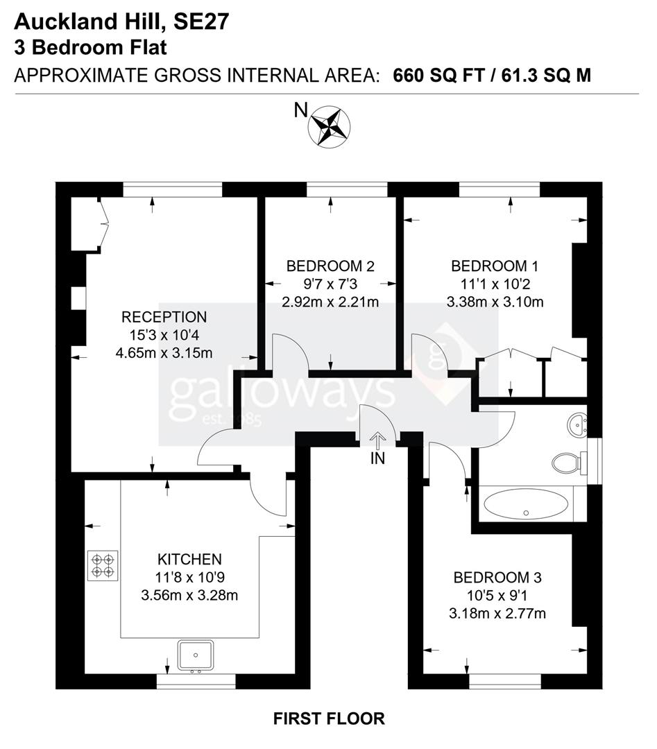 Flat 4, 11, Auckland Hill, London floorplan