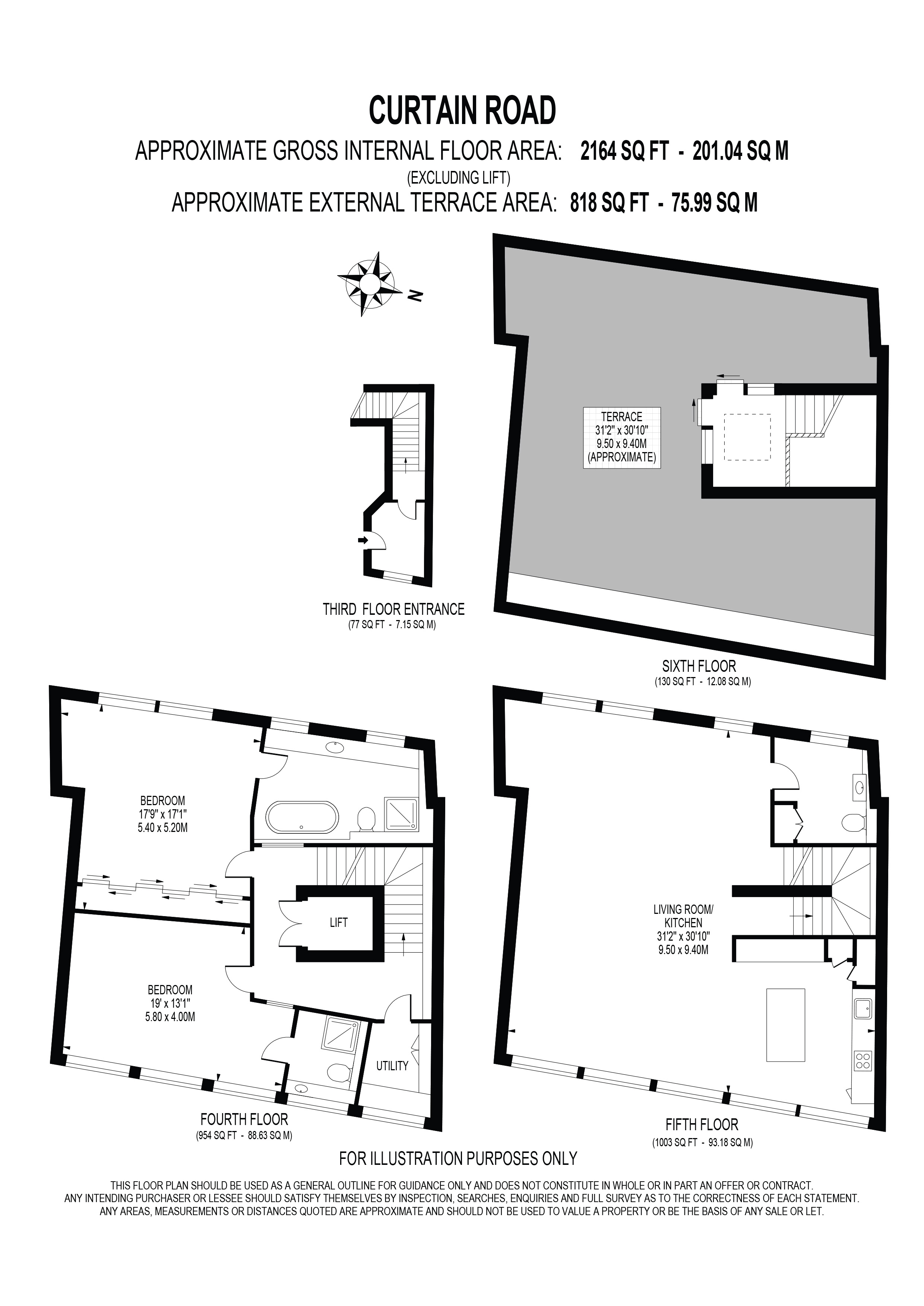 The Penthouse, 151-153, Curtain Road, London floorplan