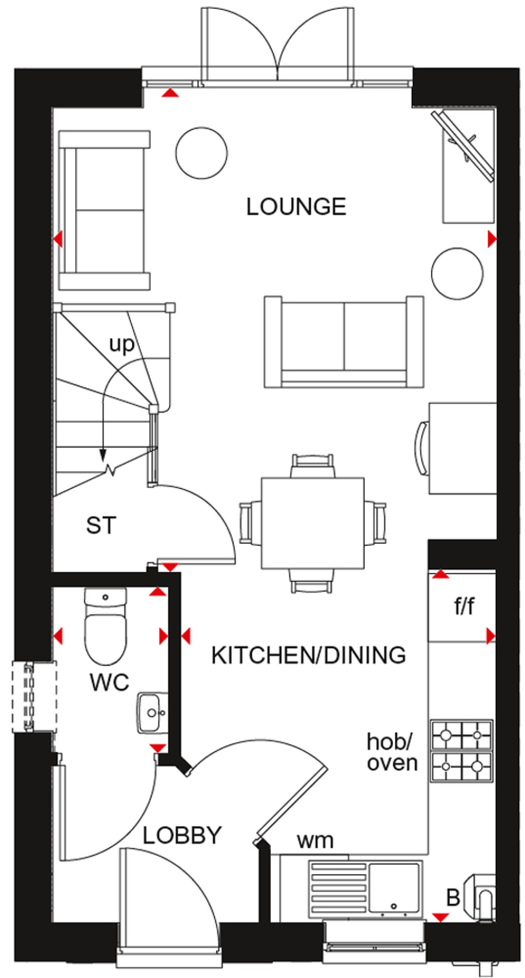 "Denford" at Primrose Road, Longridge, Preston PR3, 2 bedroom end