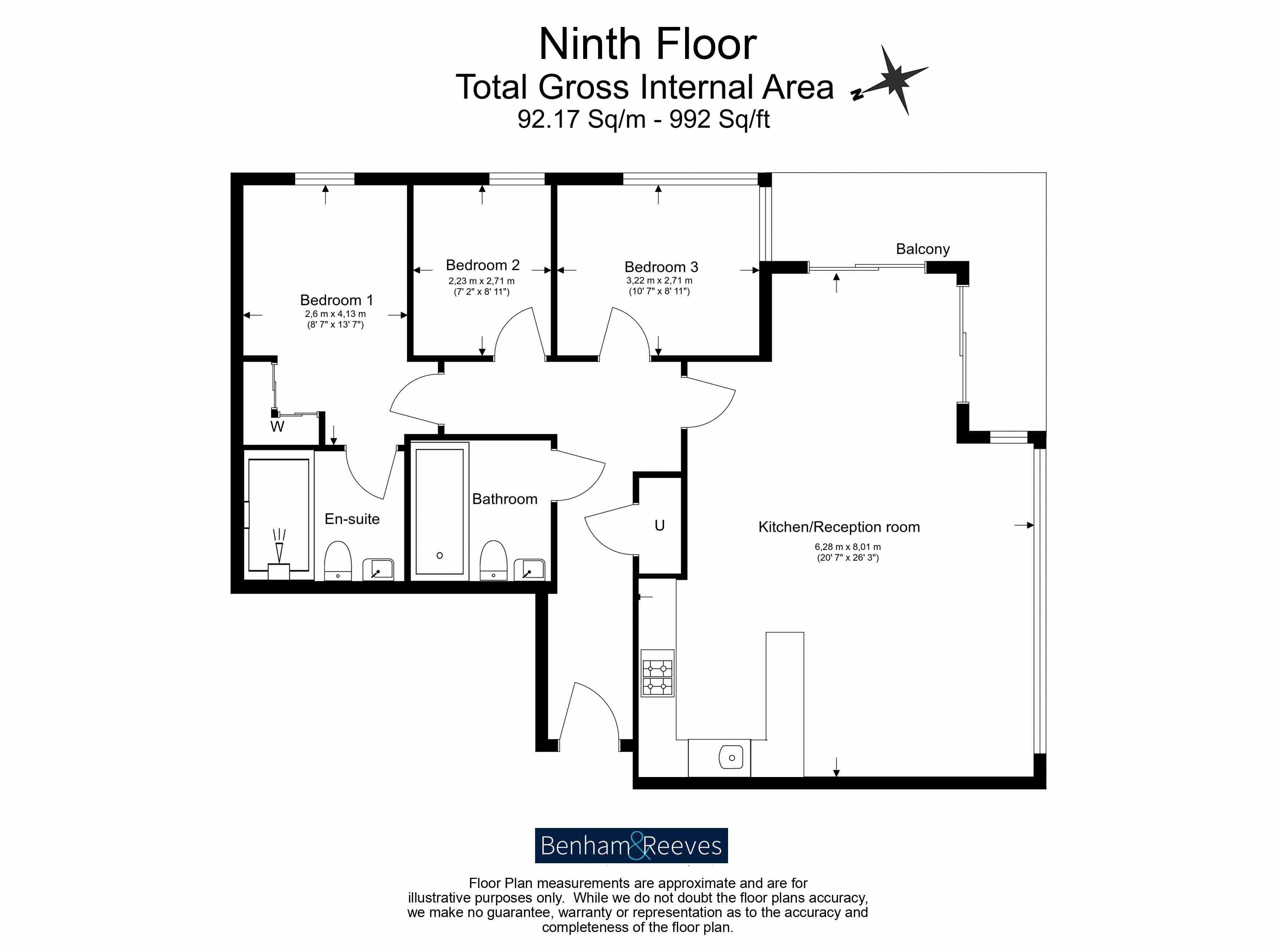 Flat 42, Pinnacle House, 15, Heritage Avenue, Colindale floorplan