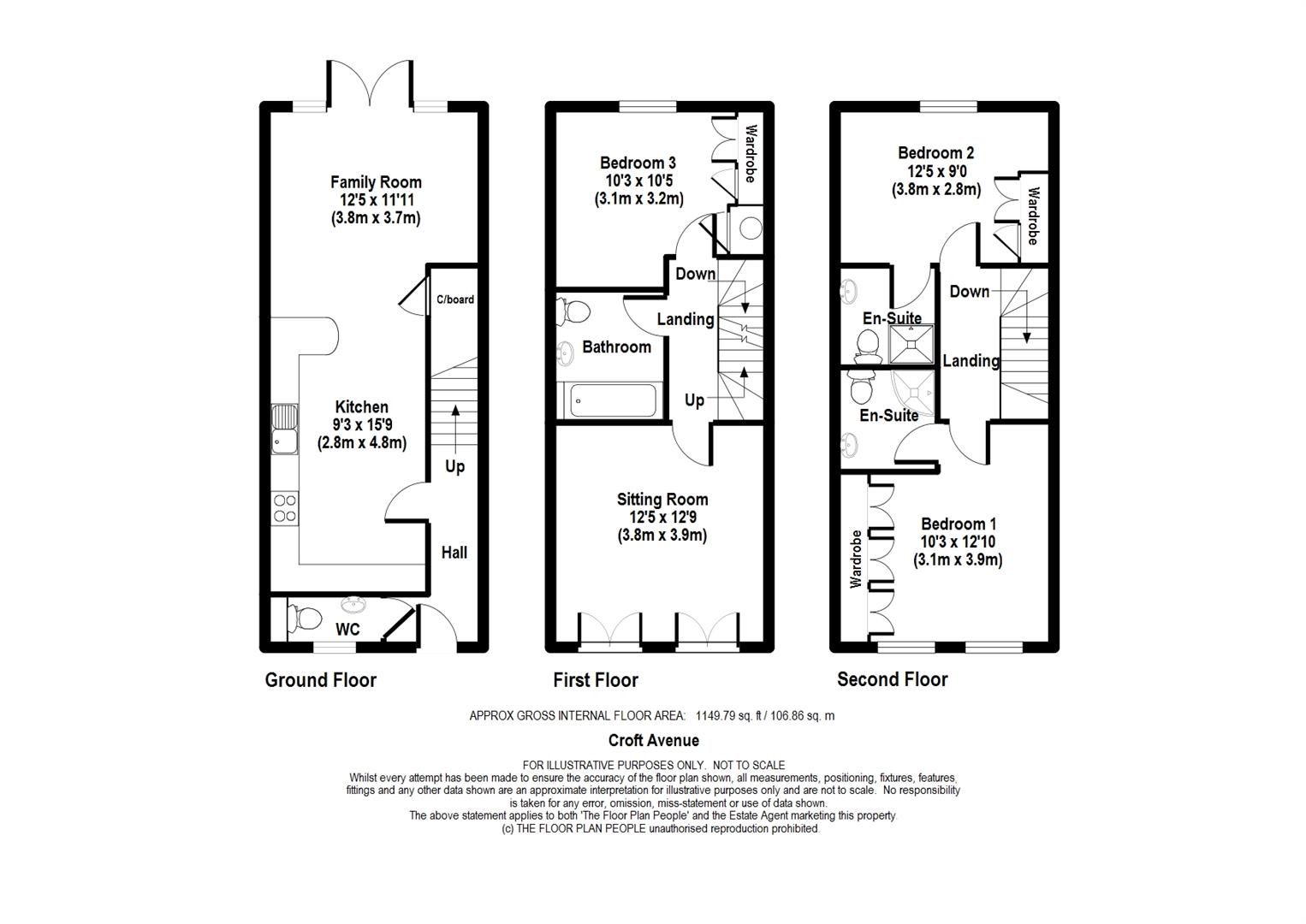 3 Bedrooms Town house to rent in Croft Avenue, Sittingbourne ME10