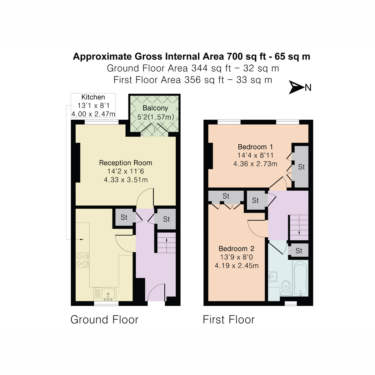 Flat Flat 7, Bourne House, Worsopp Drive, London floorplan