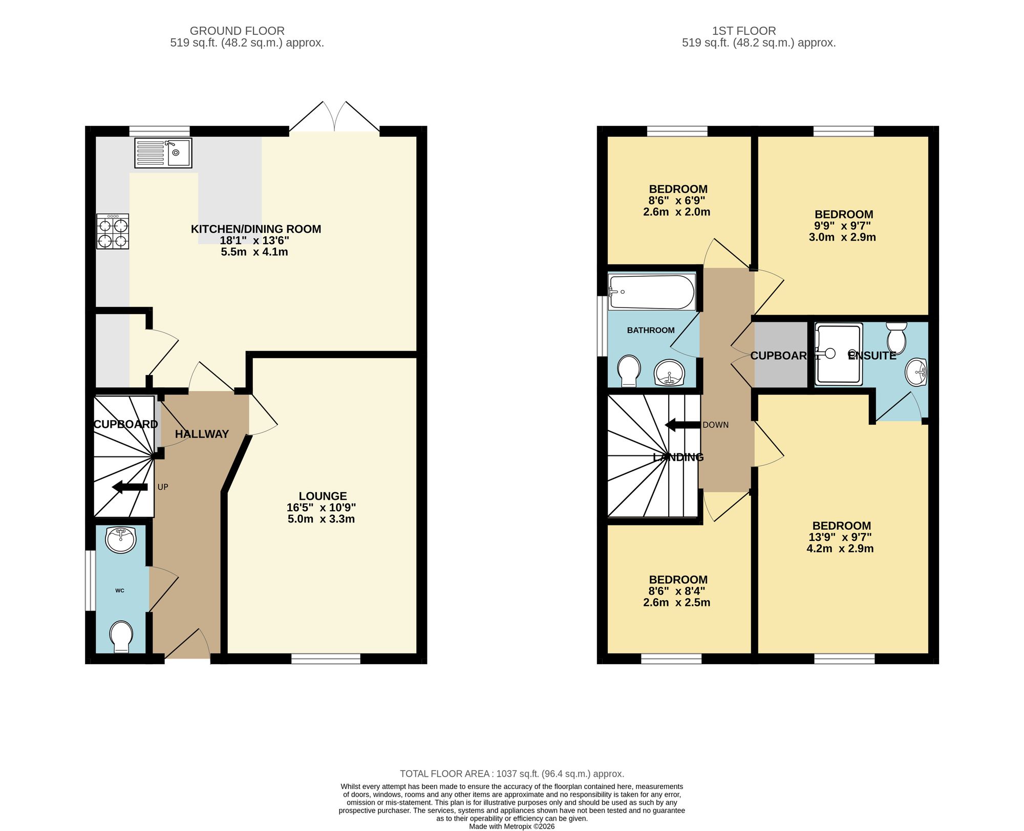 16 Broad Close, Taunton floorplan