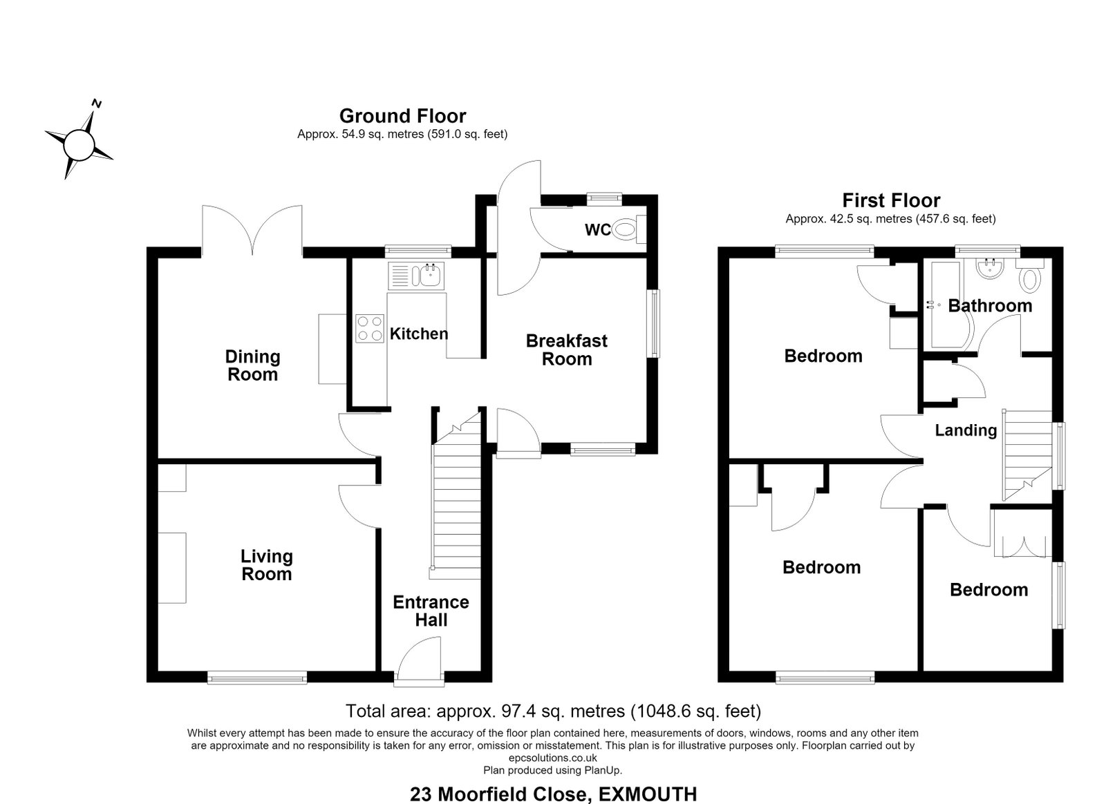 23, Moorfield Close, Exmouth floorplan