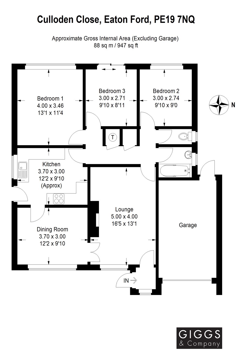 3 Bedrooms Detached bungalow for sale in Culloden Close, Eaton Ford, St. Neots, Cambridgeshire PE19