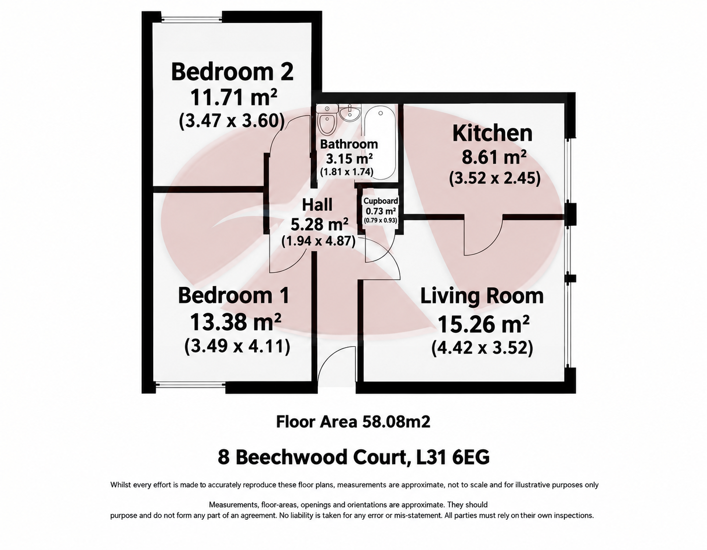 Beechwood Court,Flat 8, Deyes Lane, Maghull floorplan