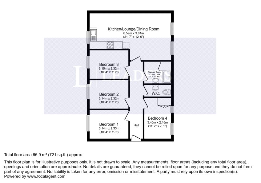 Flat 4, St. Georges Apartments, 22, Swindon Road, Gloucestershire floorplan