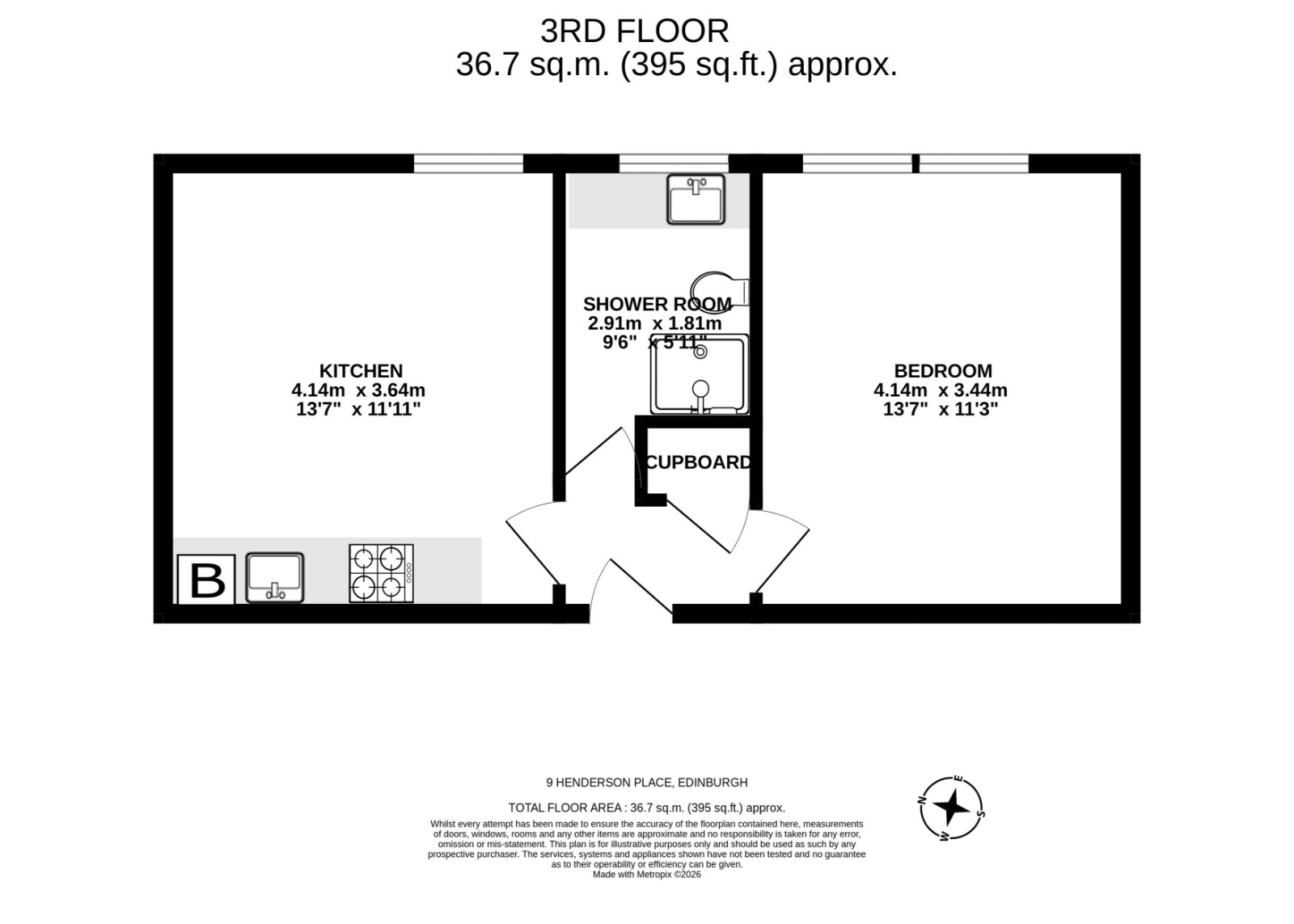 9/15 Henderson Place, Edinburgh floorplan