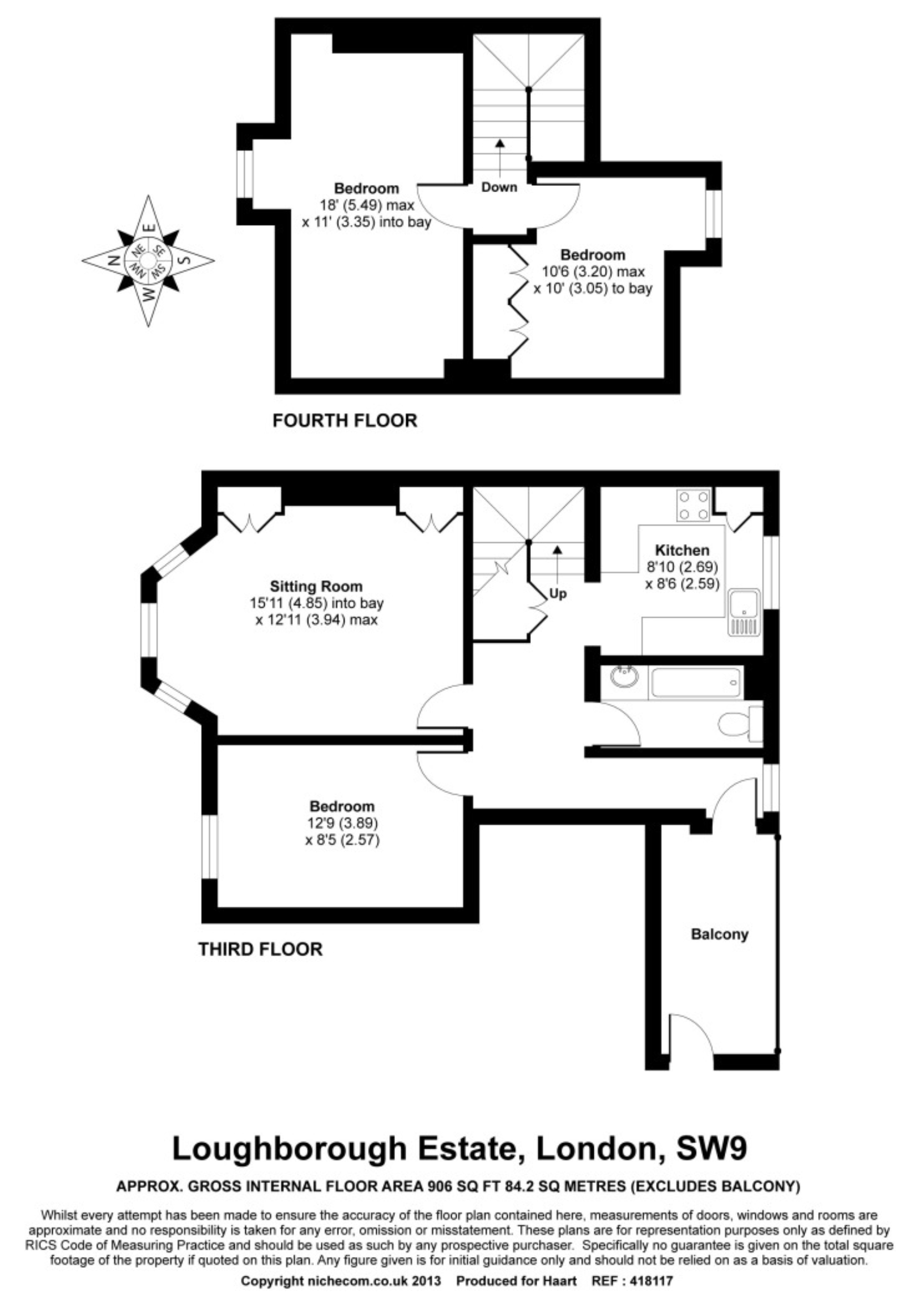 Flat 32 Newark House, Loughborough Estate, London floorplan