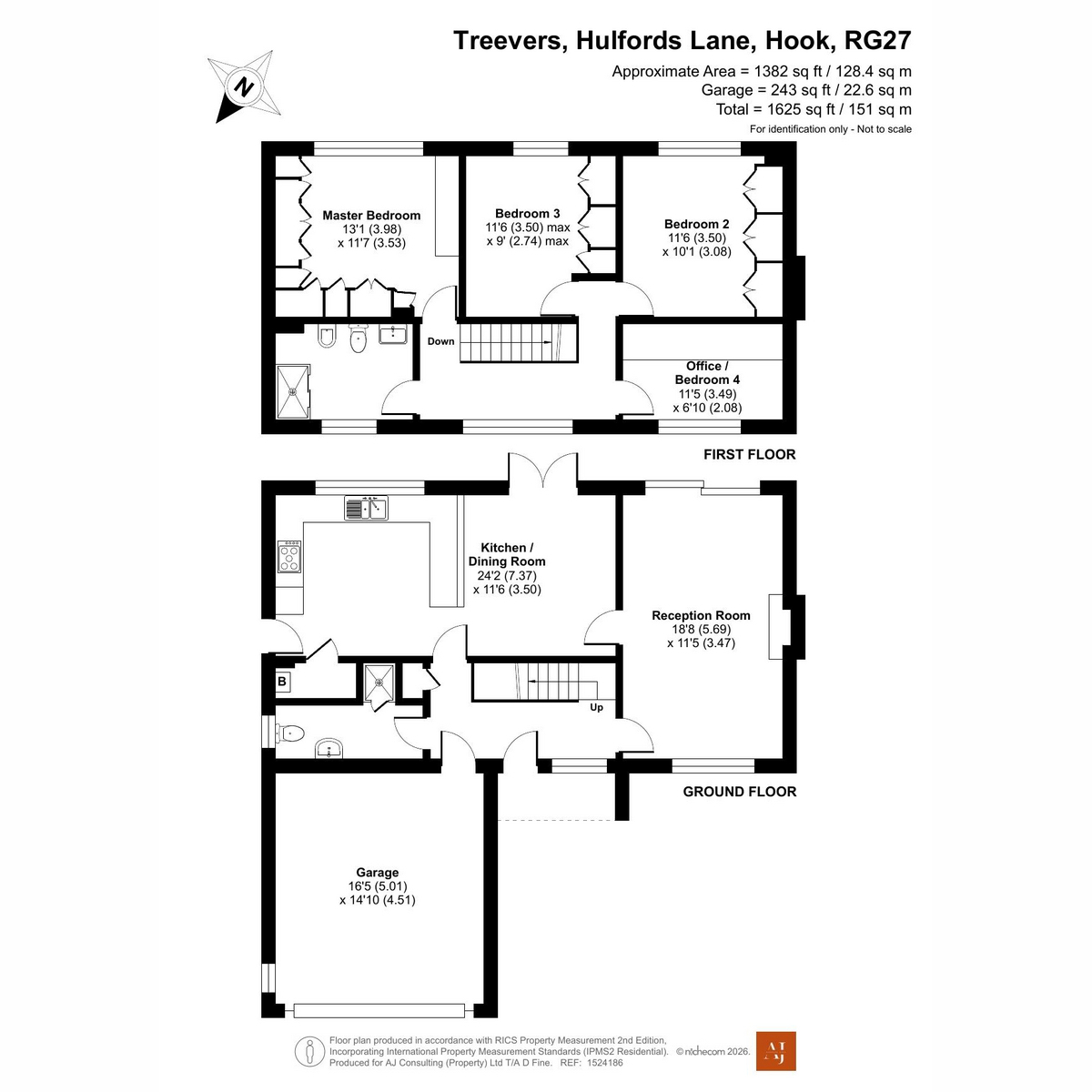 Treevers, Hulfords Lane, Hook floorplan