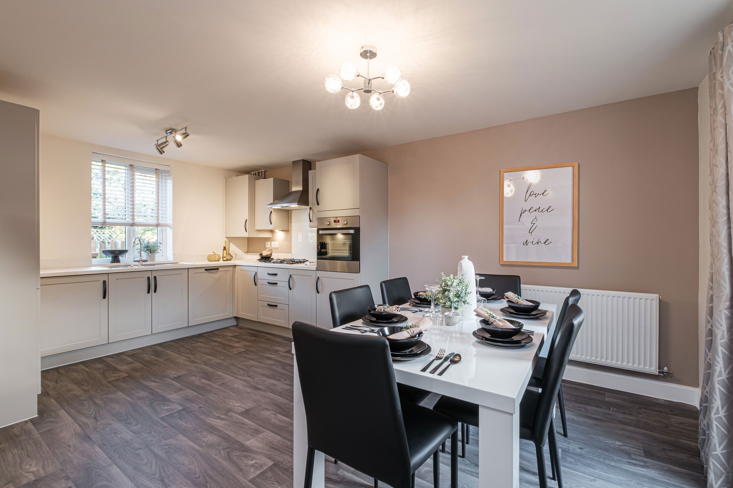 Property 2 of 9. Interior View Of Kitchen Diner In Our Lutterworth 3 Bedroom Home