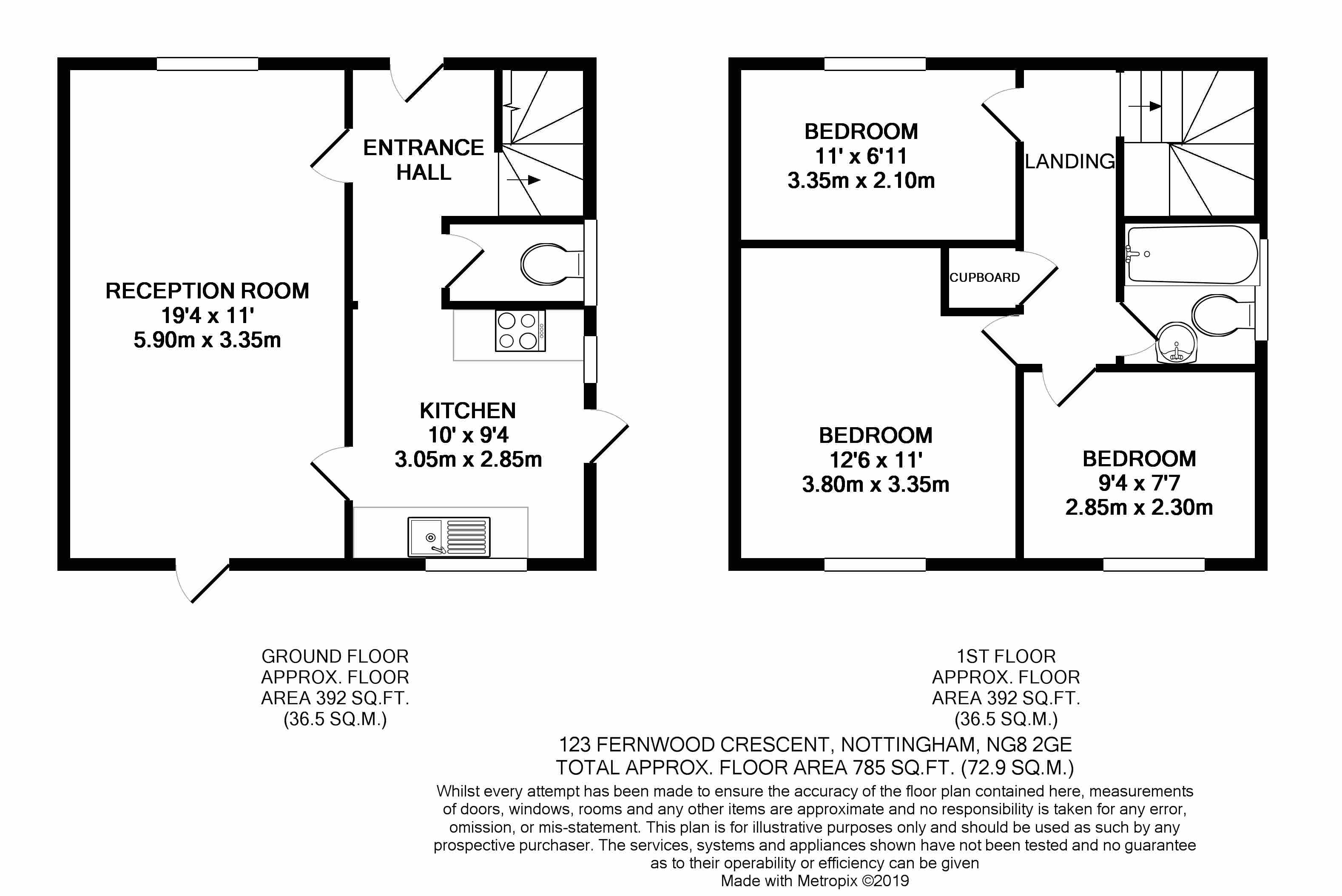 123, Fernwood Crescent, Wollaton floorplan