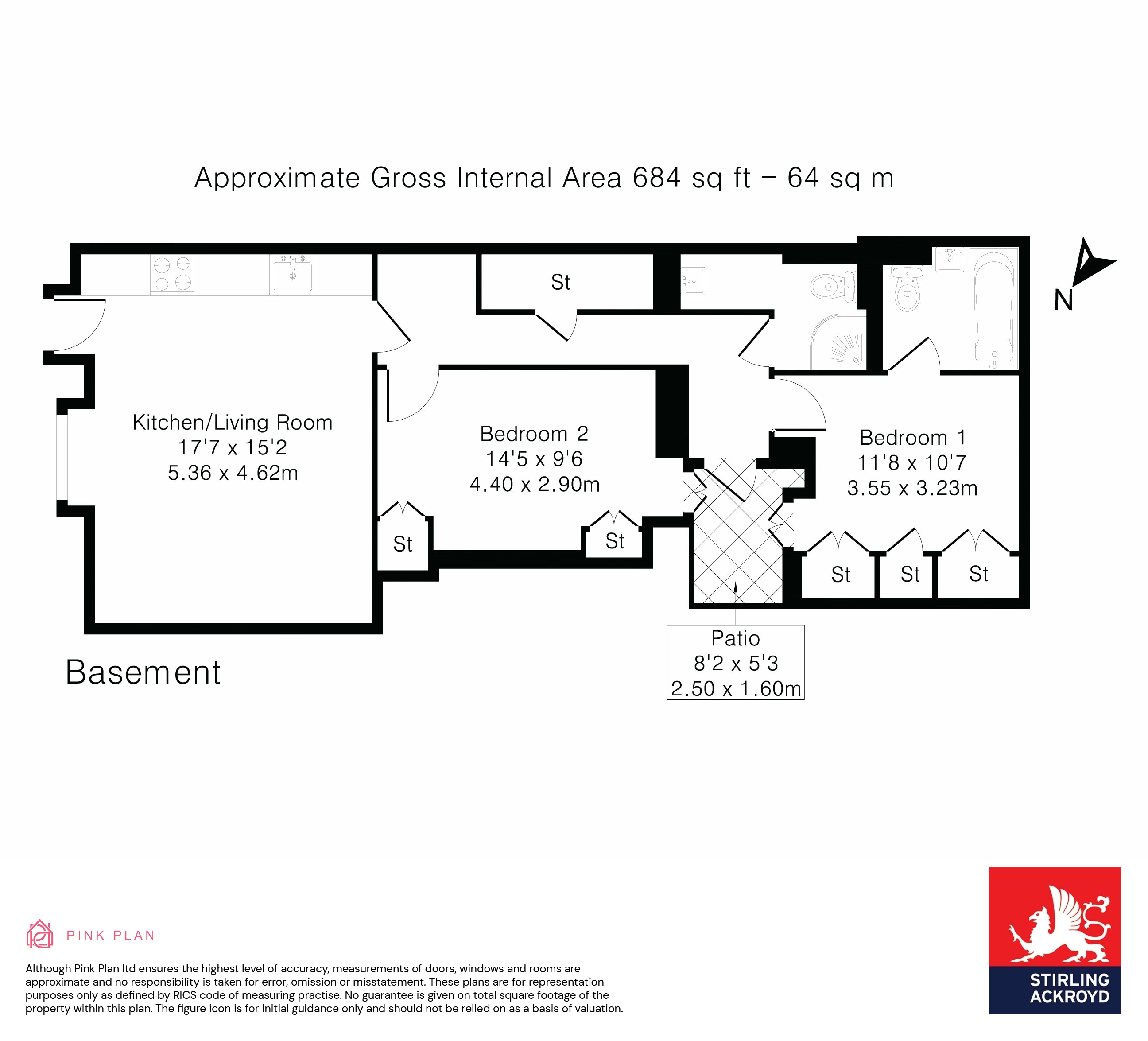 Basement Flat, 79, Gray's Inn Road, London floorplan