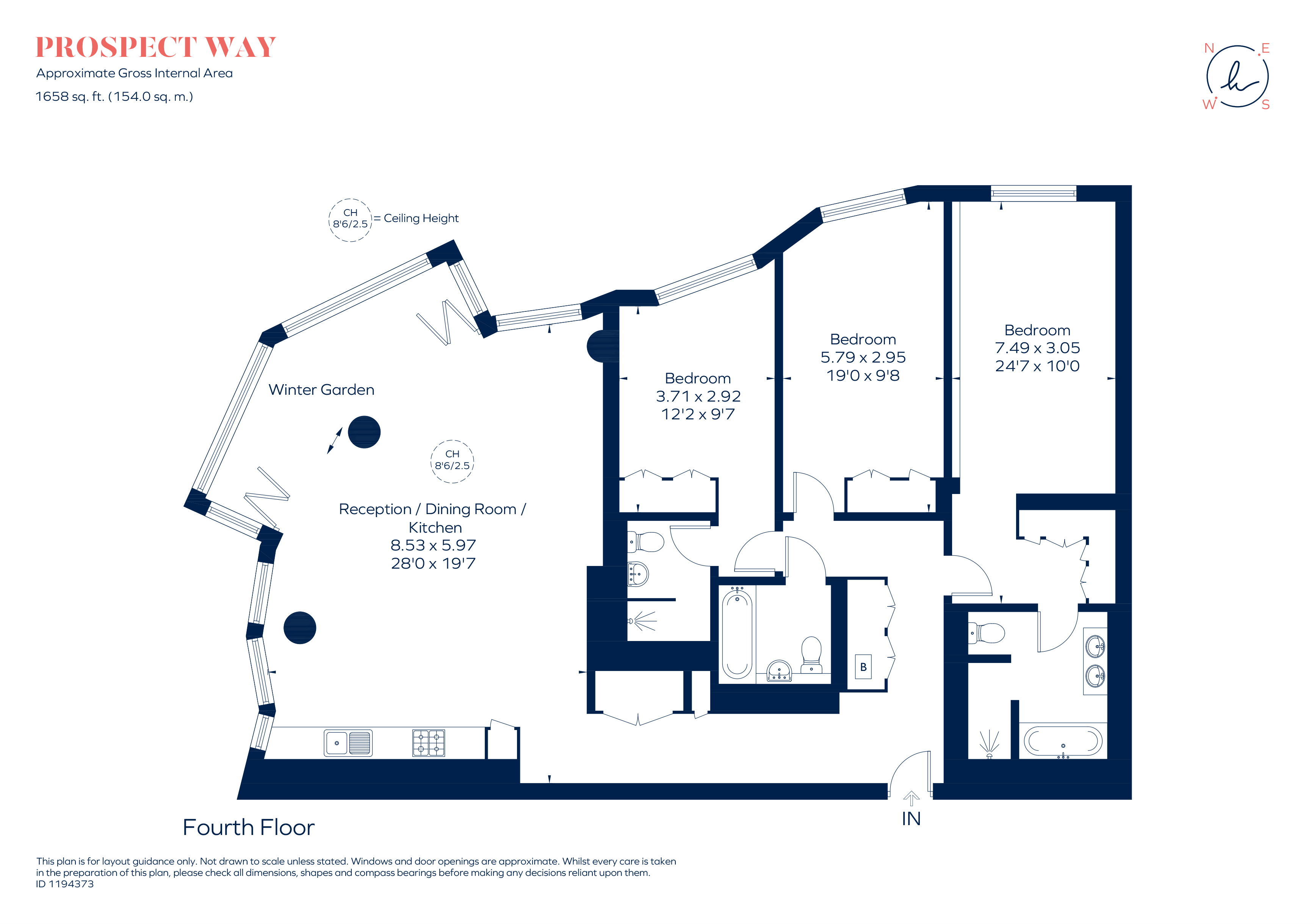 Apartment 403, Pico House, 2, Prospect Way, London floorplan