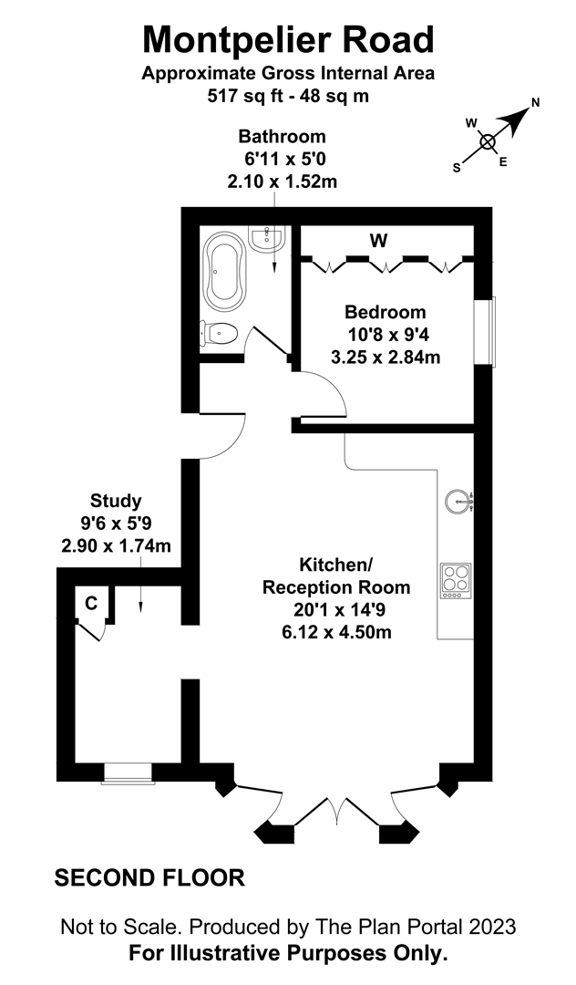 9, 1, Montpelier Road, London floorplan