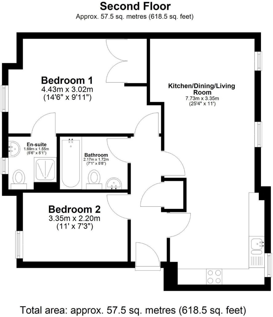 Flat 24, Stamford Yard, Royston floorplan