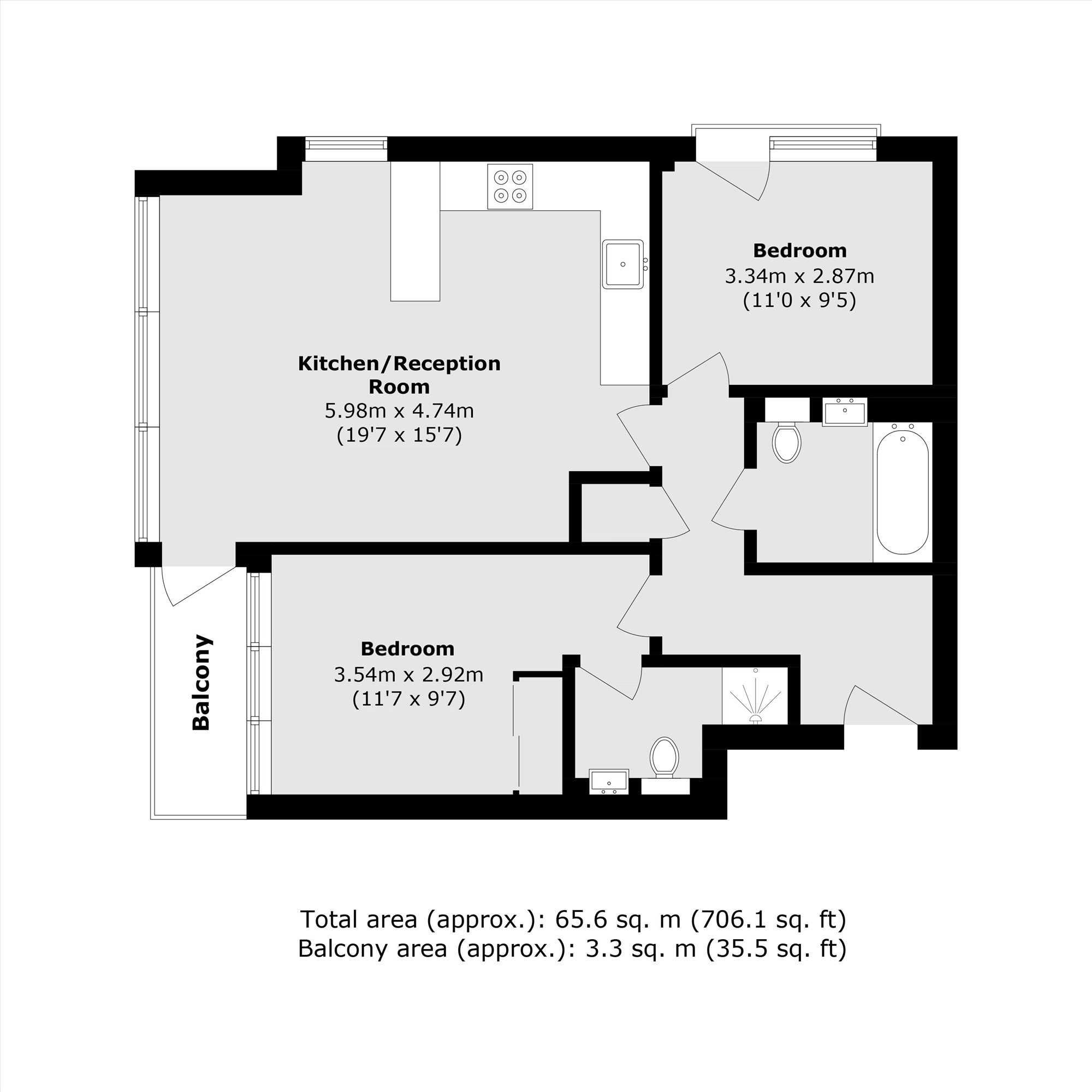 Apartment 202, Capital House, 4, Plaza Gardens, London floorplan