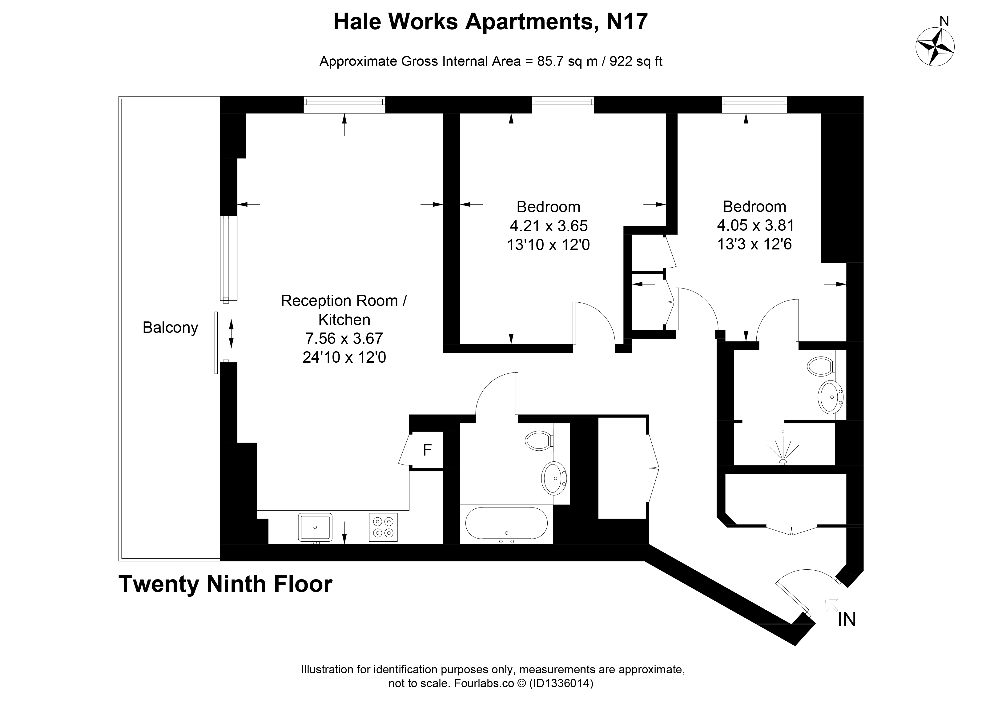 Flat 254, Hale Works Apartments, Daneland Walk, London floorplan