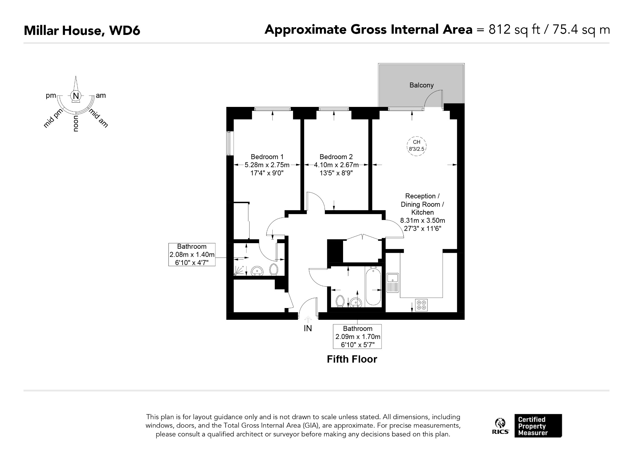 Flat 47, Millar House, Borehamwood floorplan