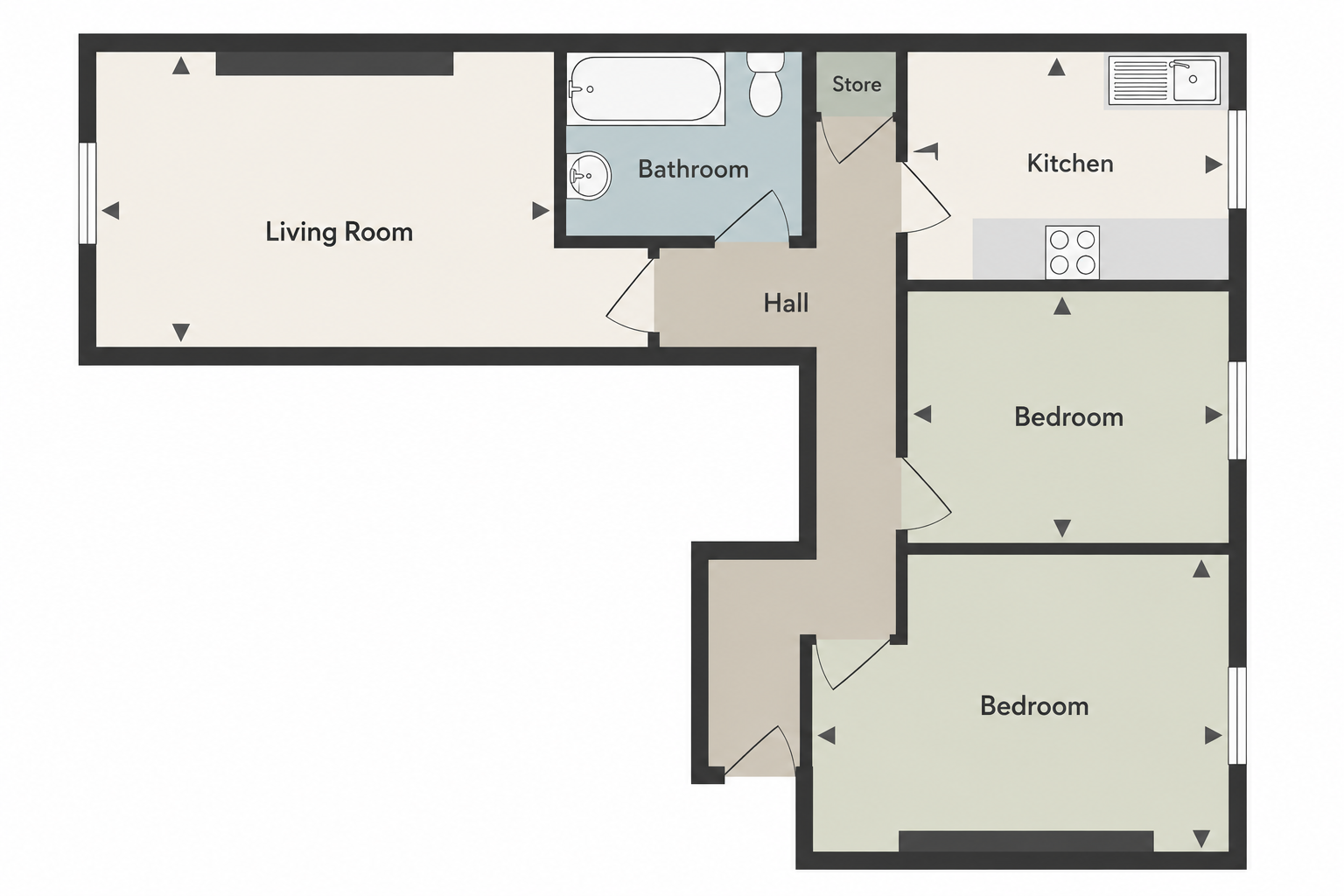 Hollywood Court 10-11,Flat 11, Royal Crescent, Margate floorplan