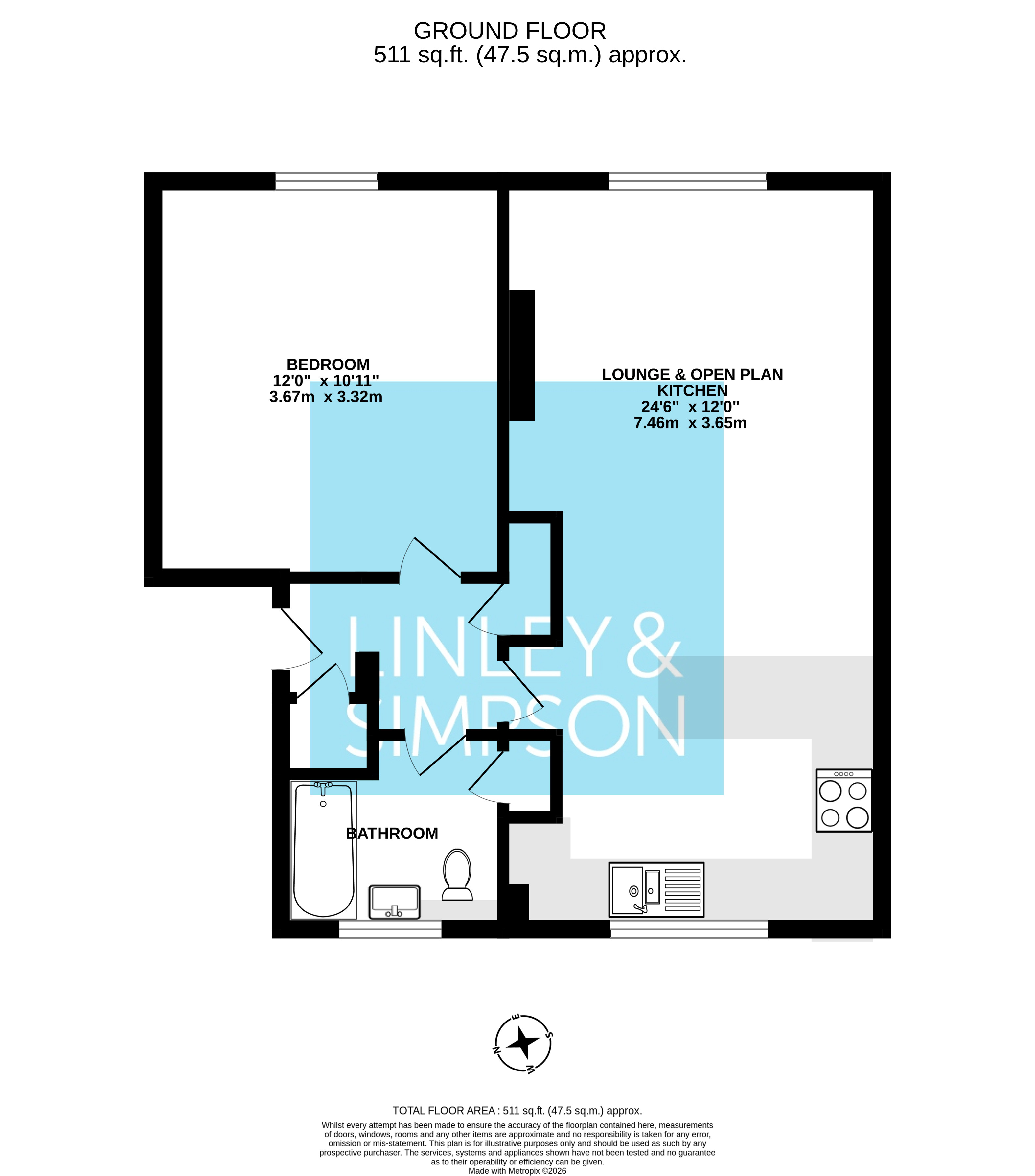 6,, Radford House, Acomb floorplan
