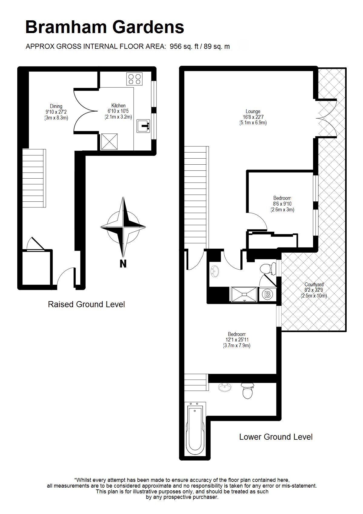 2 Bedrooms Flat to rent in 43 Bramham Gardens, Earls Court SW5