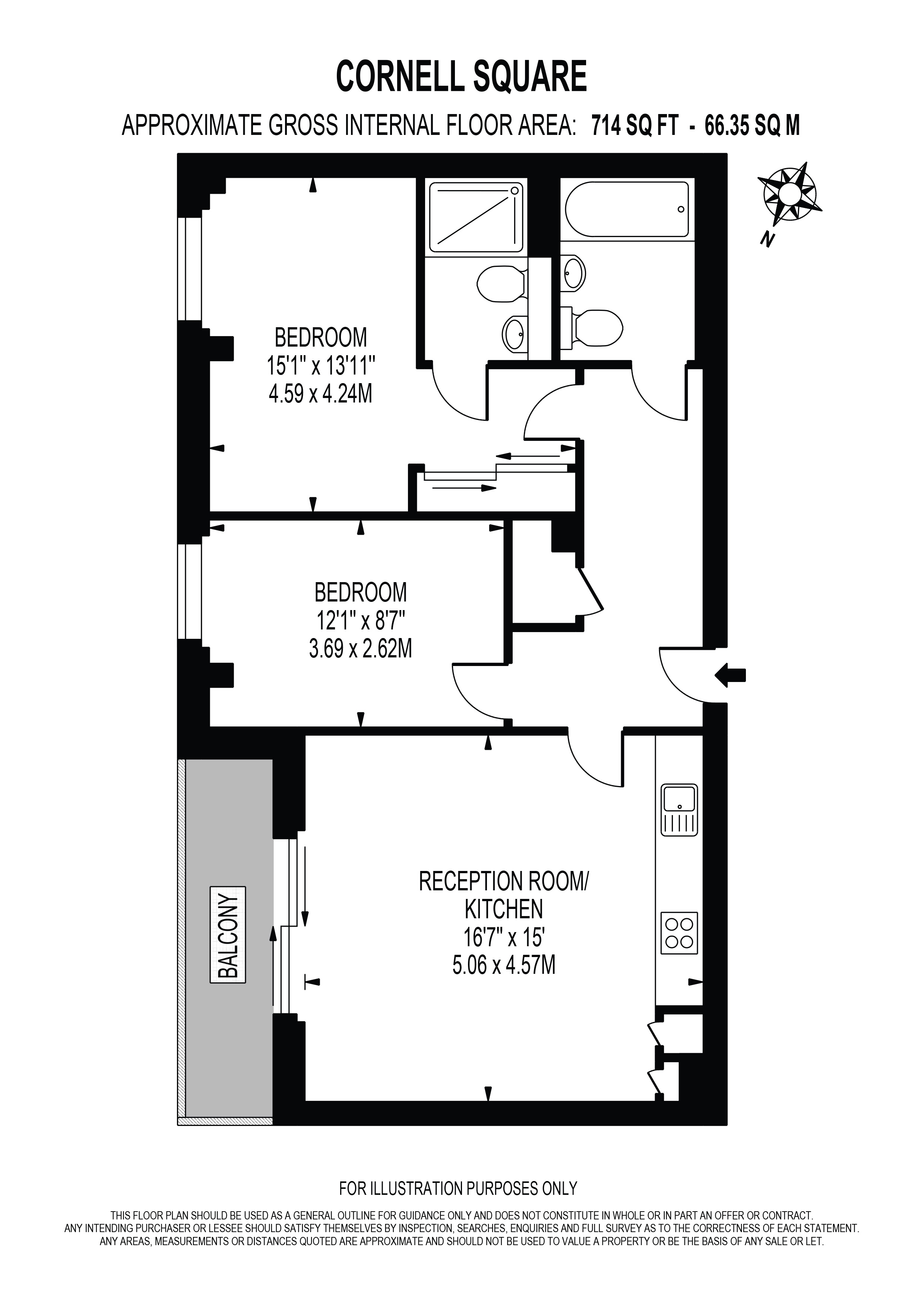 Flat 154, 3 Cornell Square, London floorplan