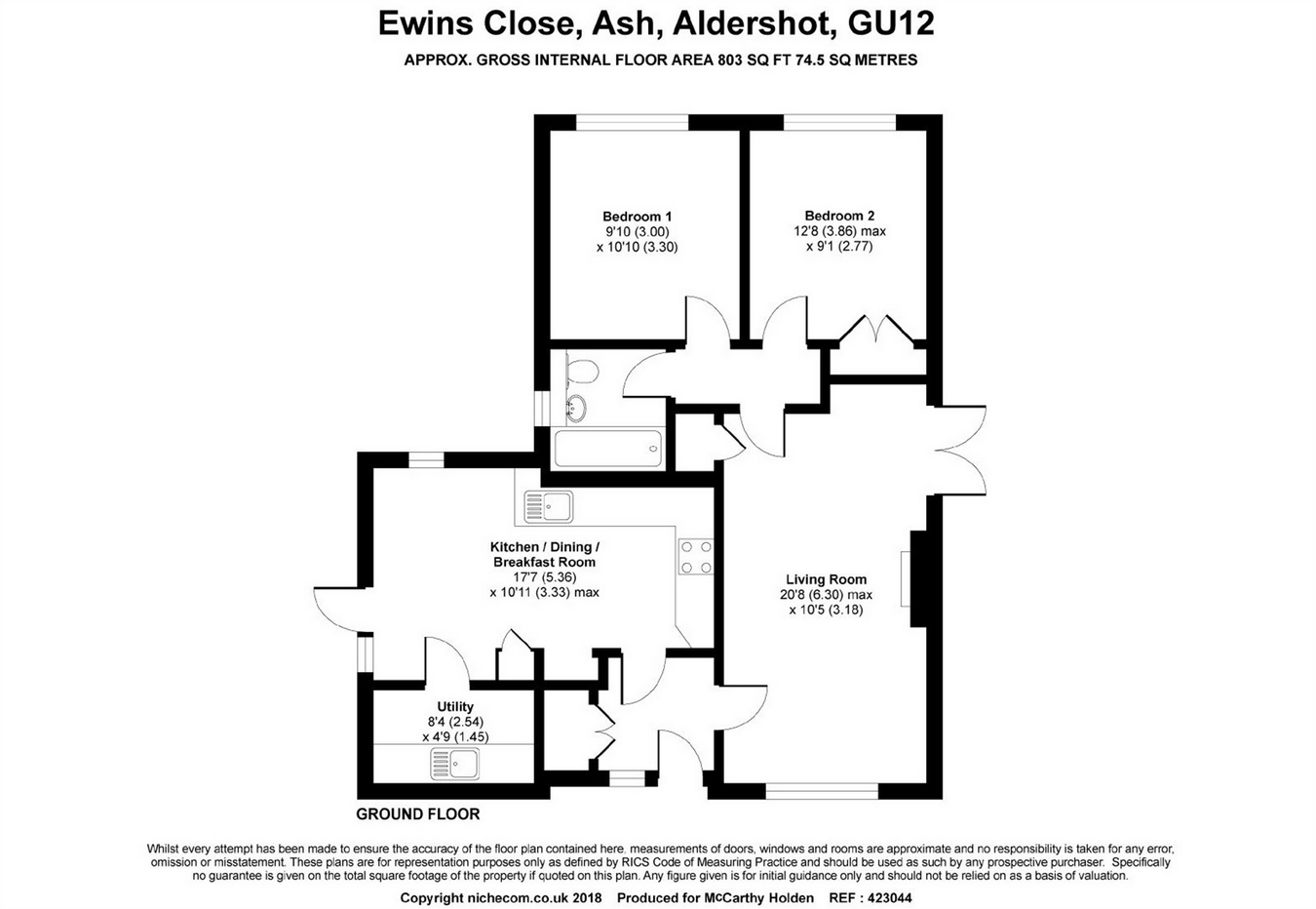 2 Bedrooms Detached bungalow for sale in Ewins Close, Ash, Aldershot GU12