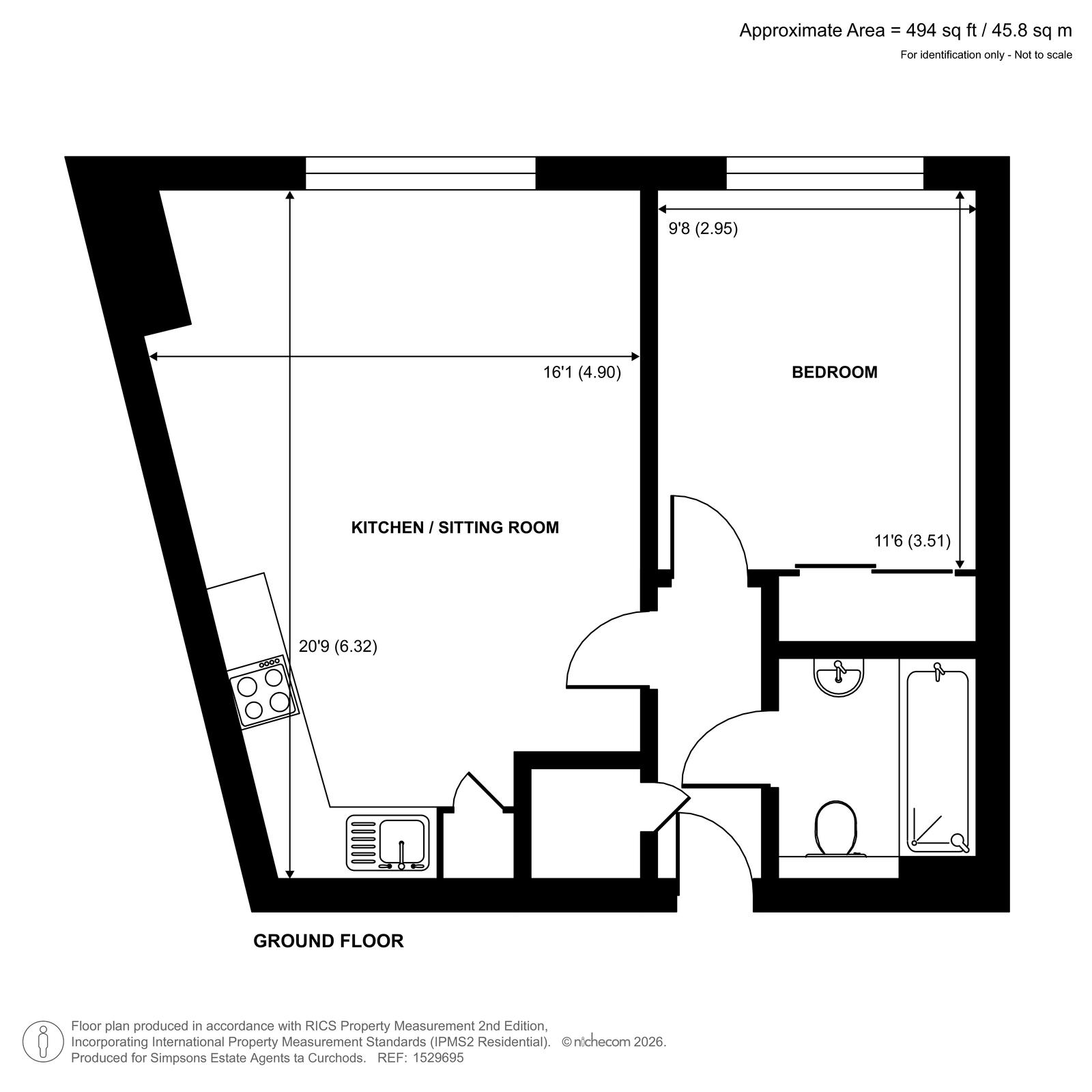 Apartment 3, Mead Court,, Gogmore Lane, Chertsey floorplan