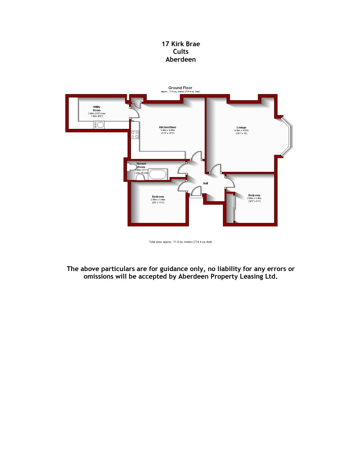Kirk Brae, Upper Flat, AB15, Cults floorplan