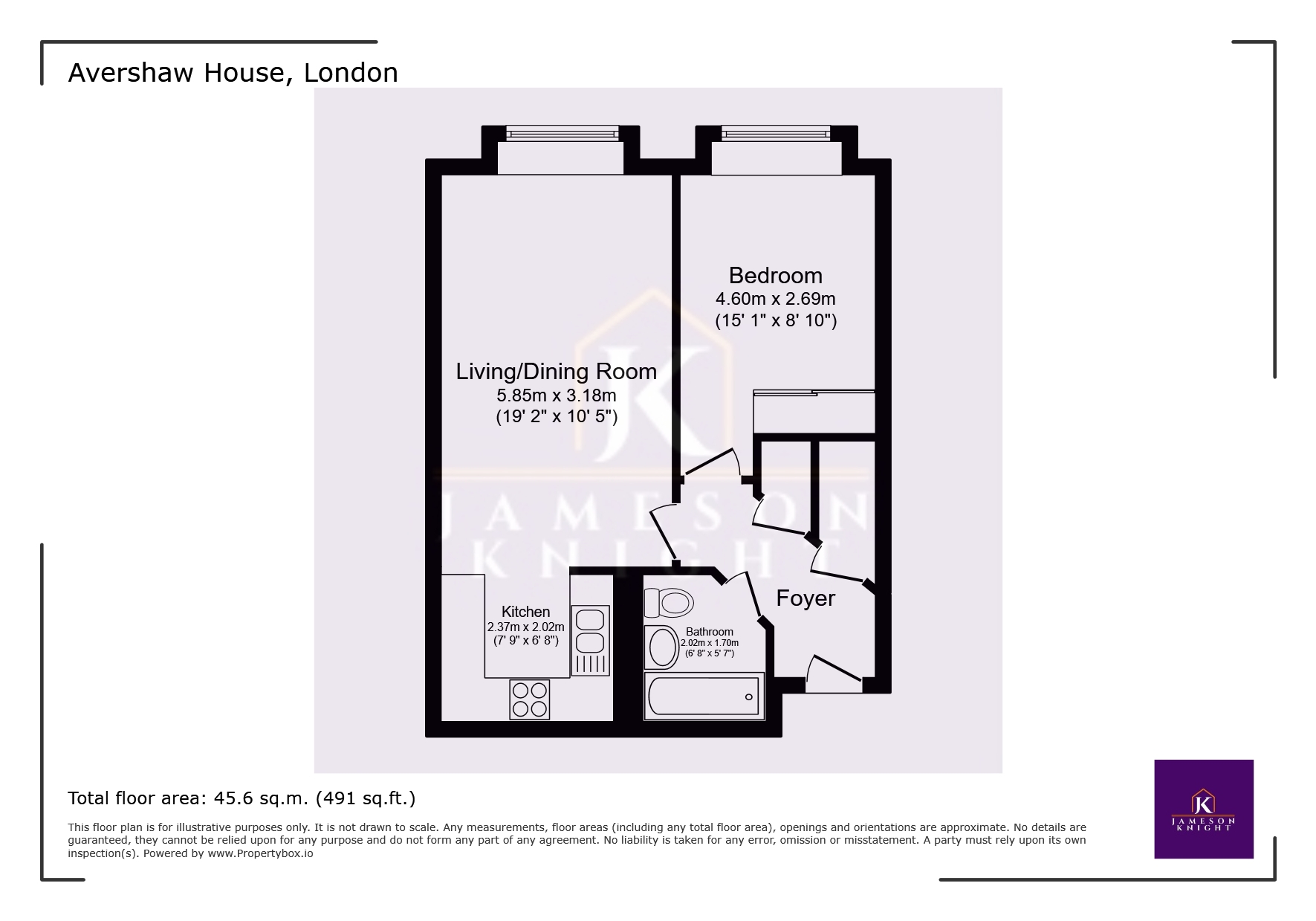 Flat 43 Avershaw House 1, Chartfield Avenue, Greater London floorplan