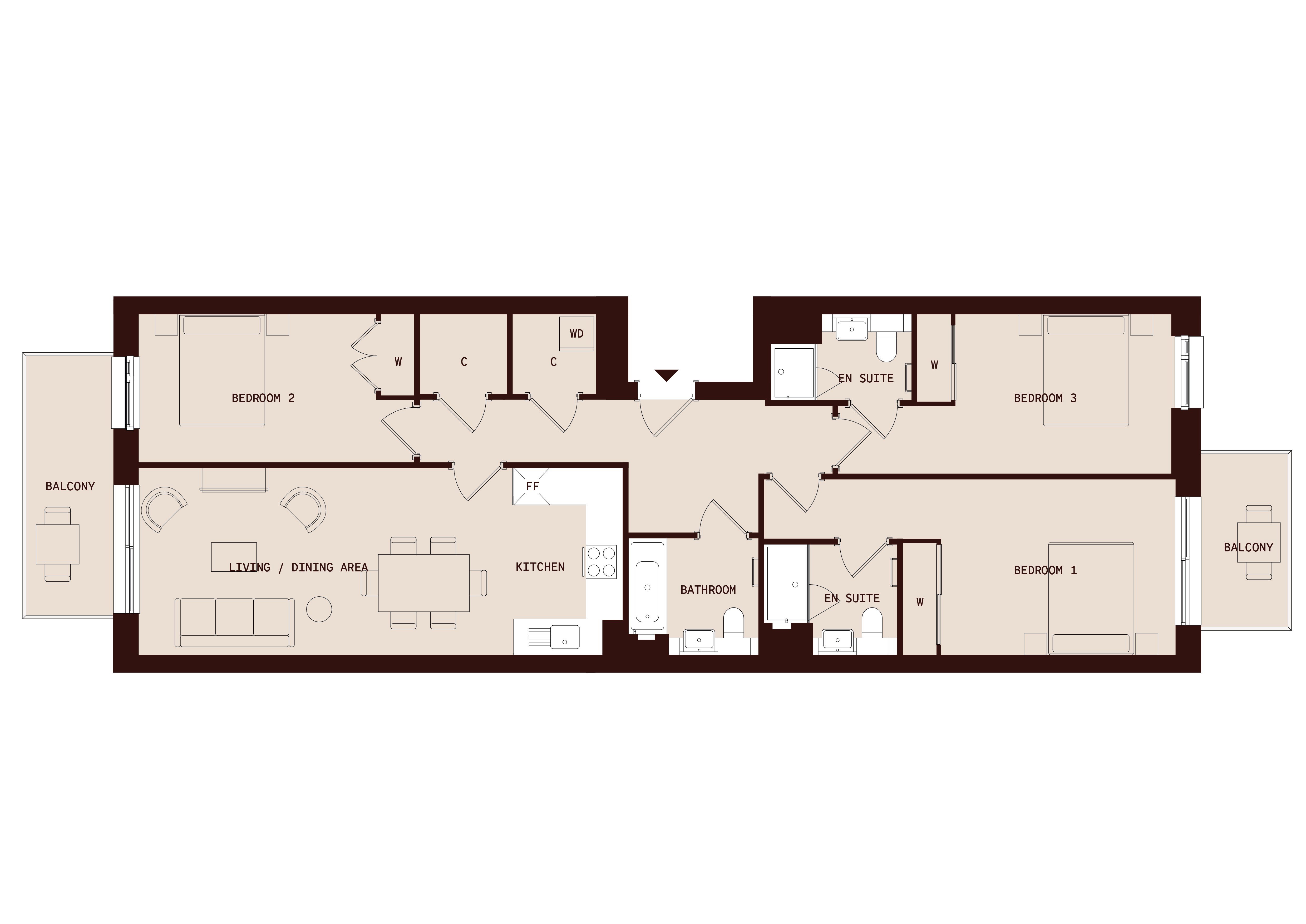 Flat 434, Dovecote House, 19 Beaufort Square, Colindale floorplan