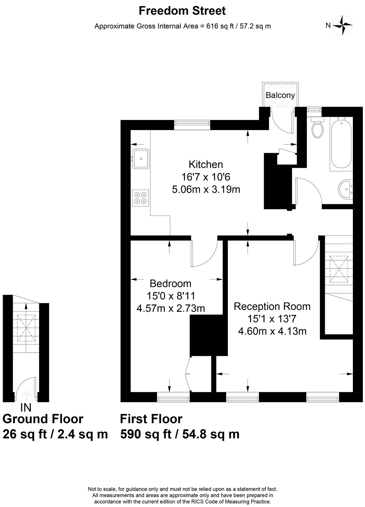 1 Bedrooms Flat to rent in Freedom Street, London SW11