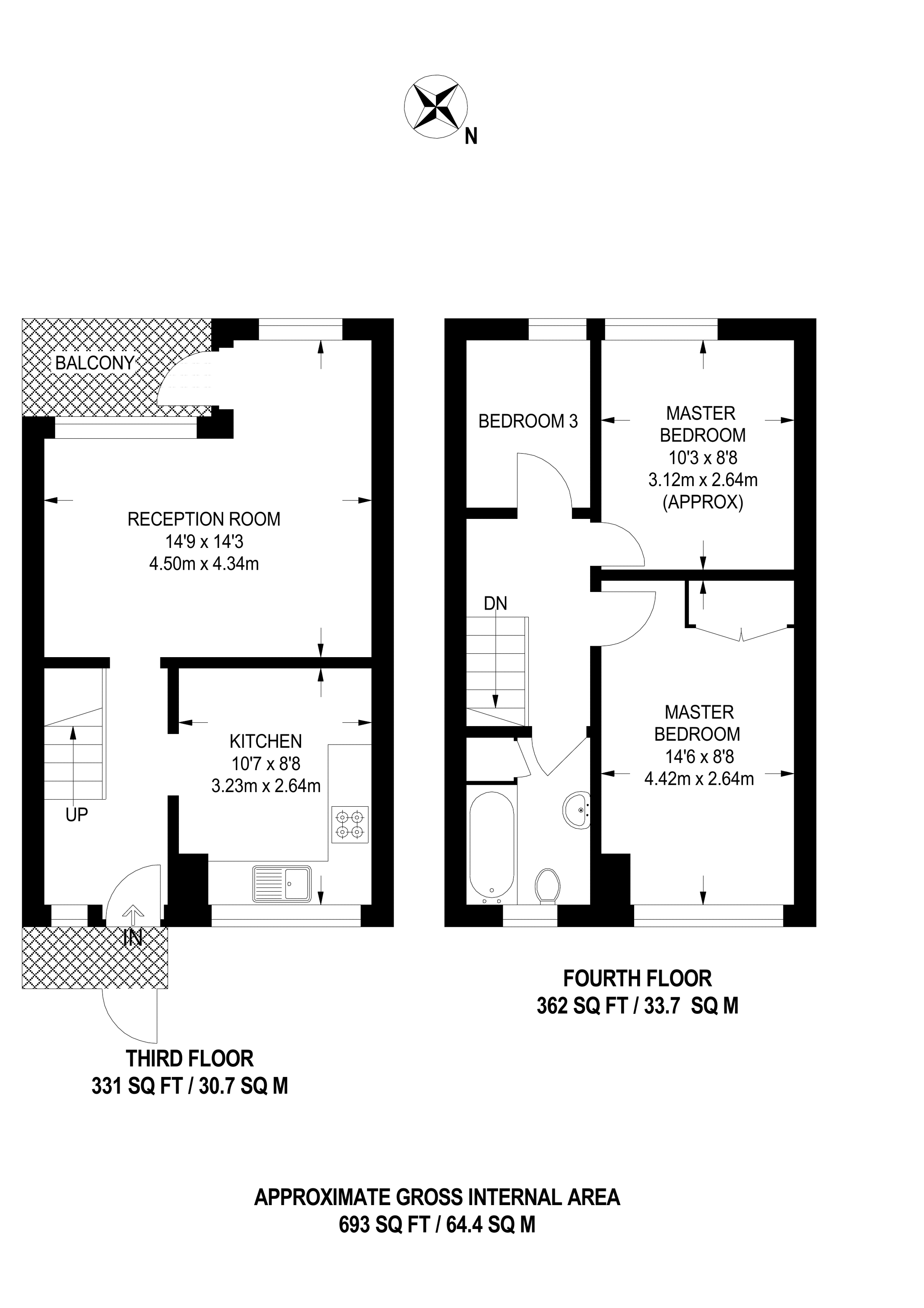 3 Bedrooms Flat to rent in Plender Street, Camden Town, London NW1
